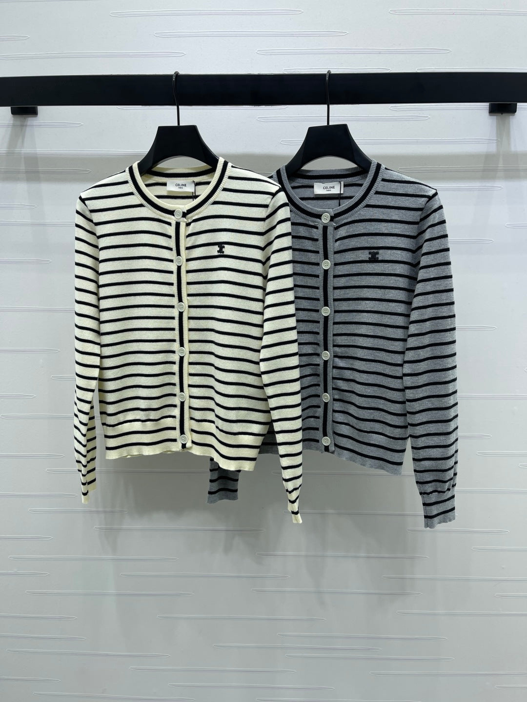 Celine 25 Striped Cardigan Wool 296266