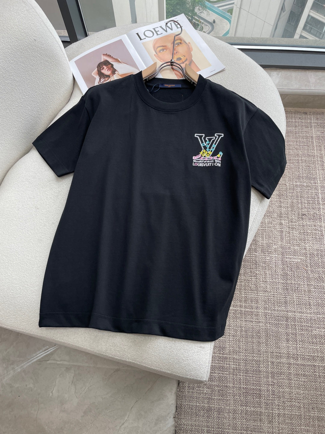 LV 26A Short-Sleeve T-Shirt Oversized Multicolor Cotton 405939