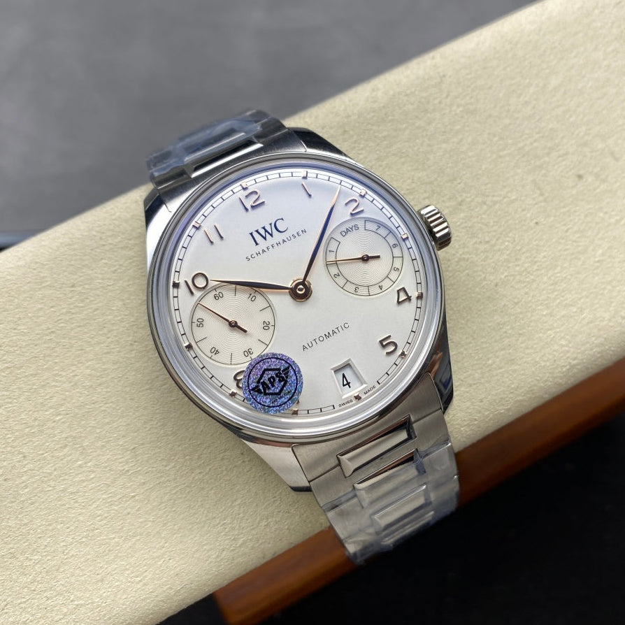 IWC Portuguese 42.4mm Cream Dial Steel Case Pink Gold Numerals