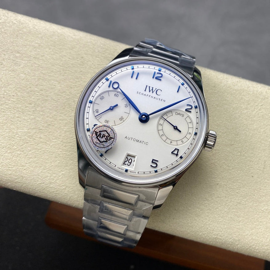 IWC Portuguese 42.4mm Cream Dial Steel Case Blue Numerals