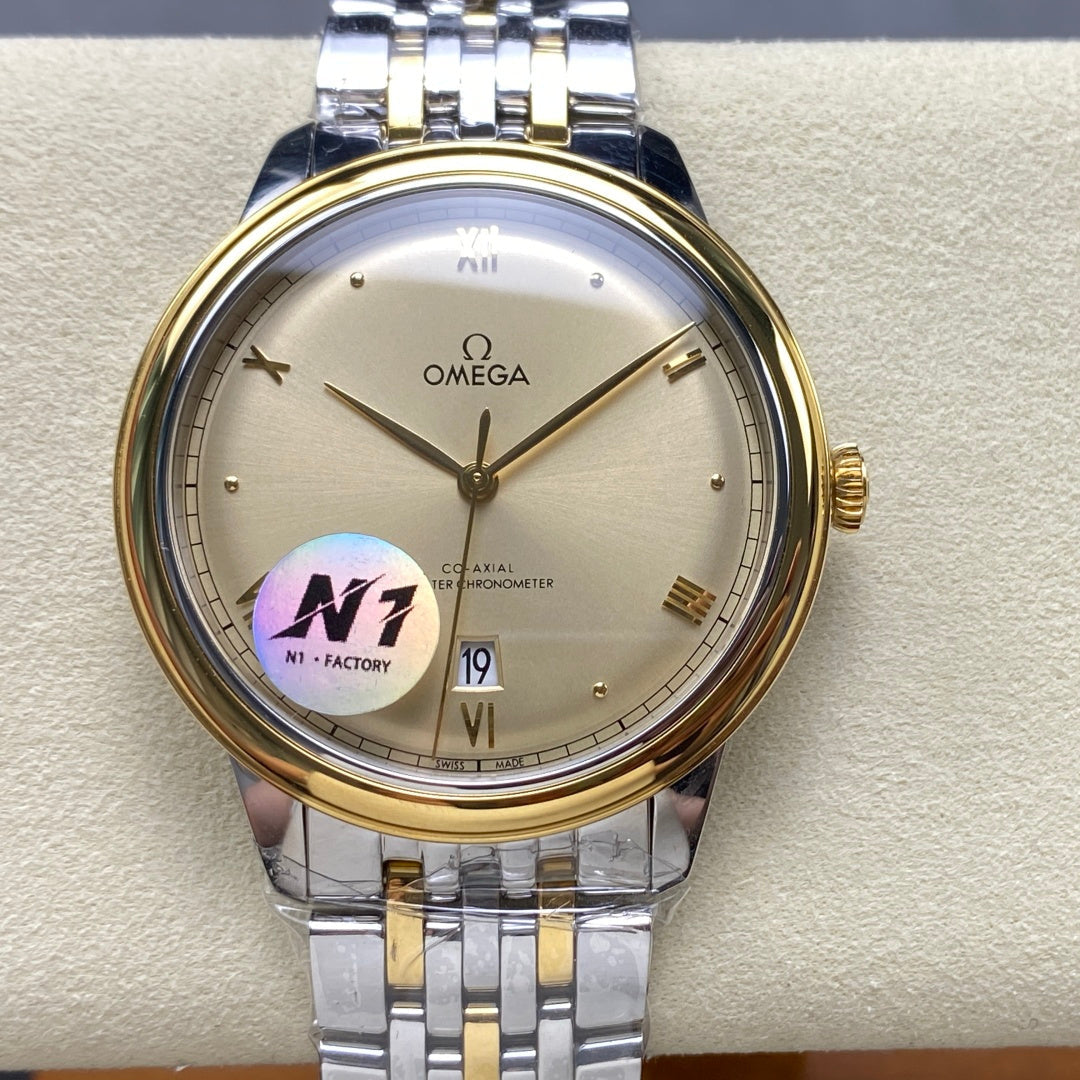 Omega De Ville Prestige Co-Axial Master Chronometer 41mm Gold Dial Watch