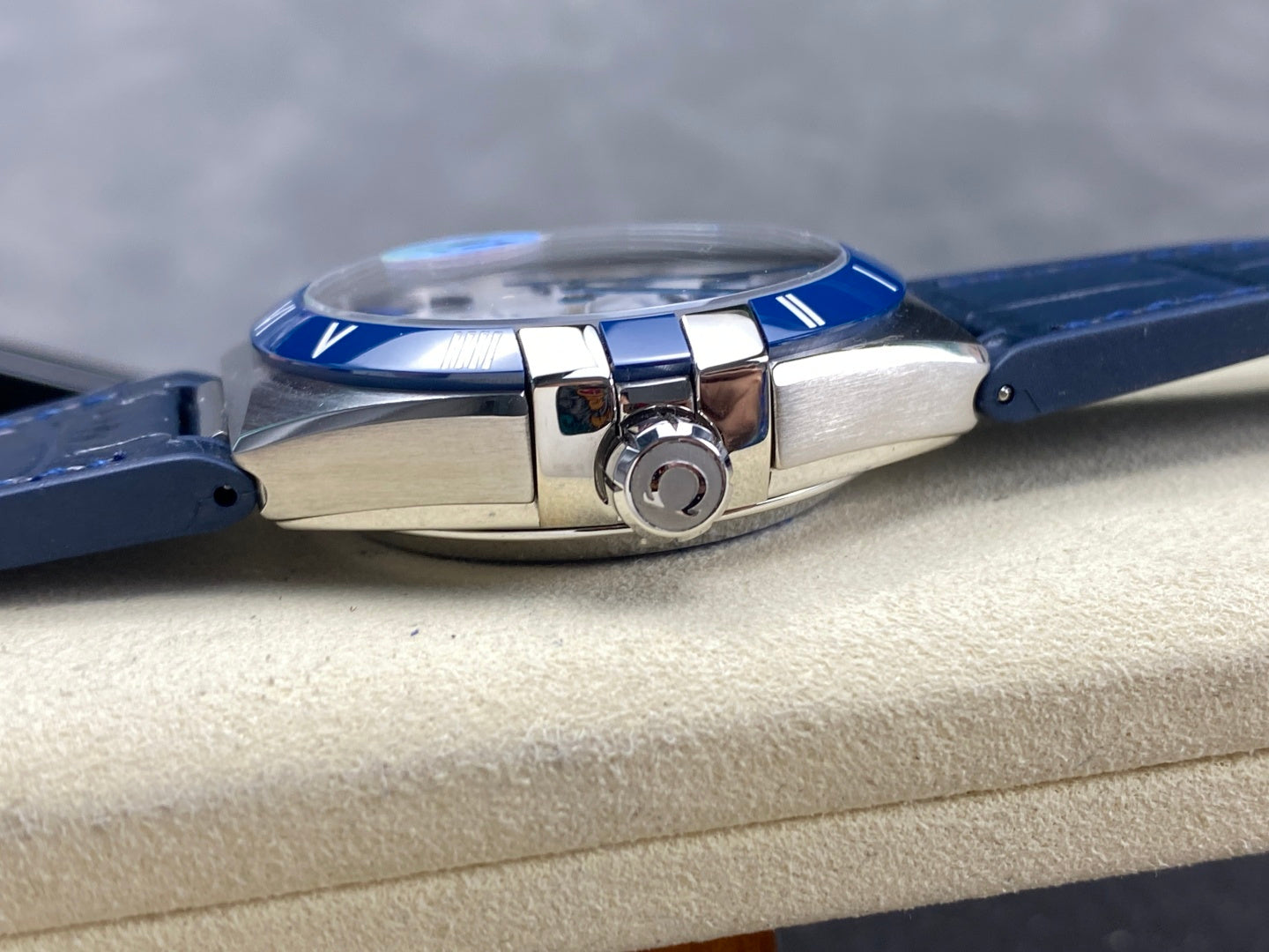 Omega Constellation Co-Axial Master Chronometer 41 mm White Dial Blue Leather Strap
