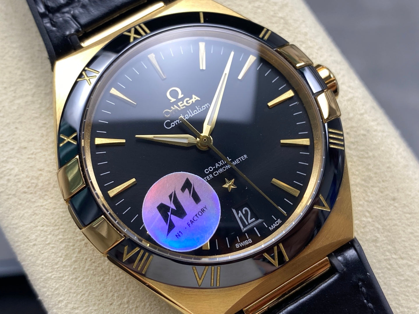 Omega Constellation Co-Axial Master Chronometer 41mm Watch Black Strap Black Dial