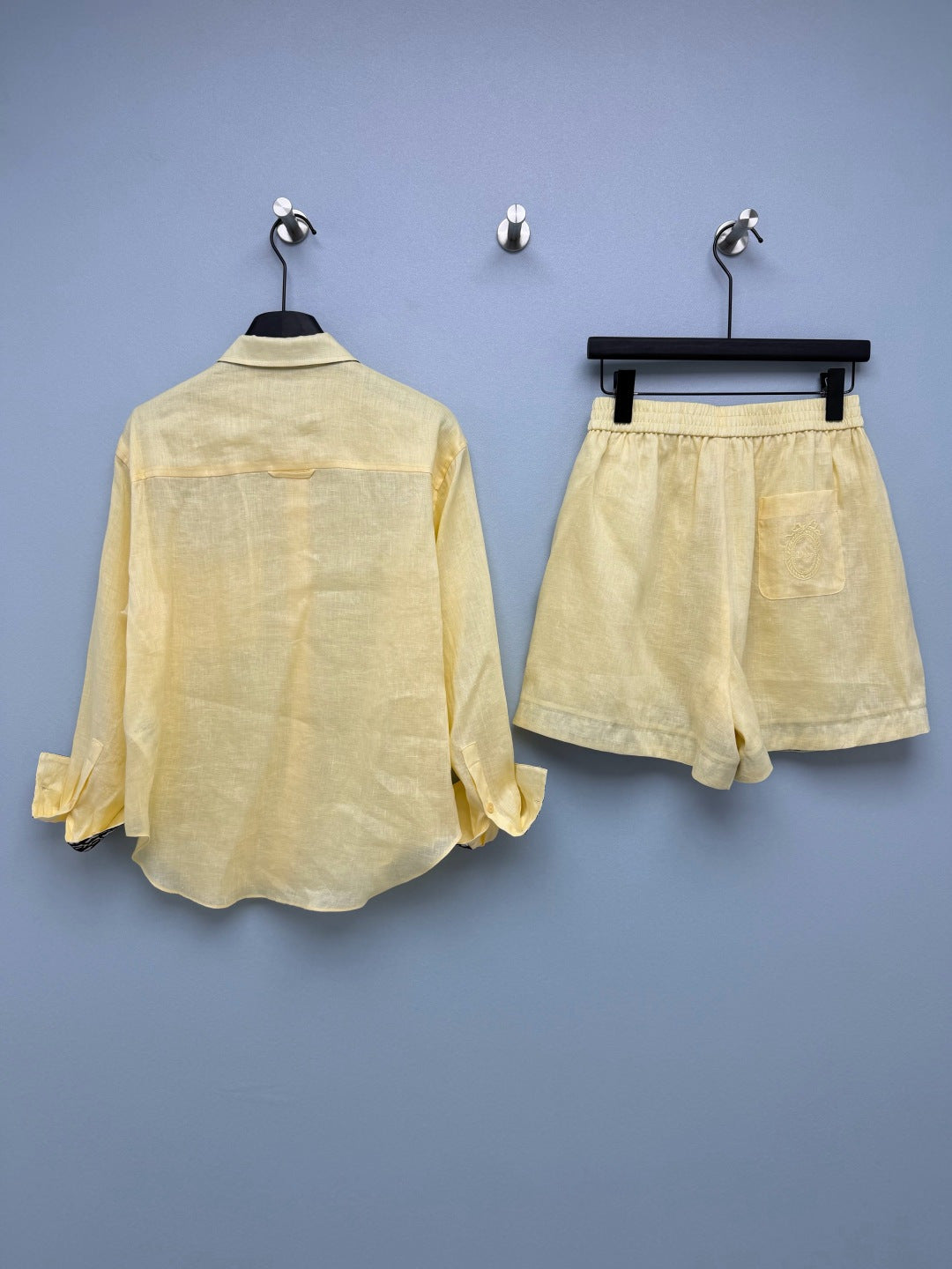 Dior 2026 Shirt and Shorts Casual Set Yellow Cotton 440646