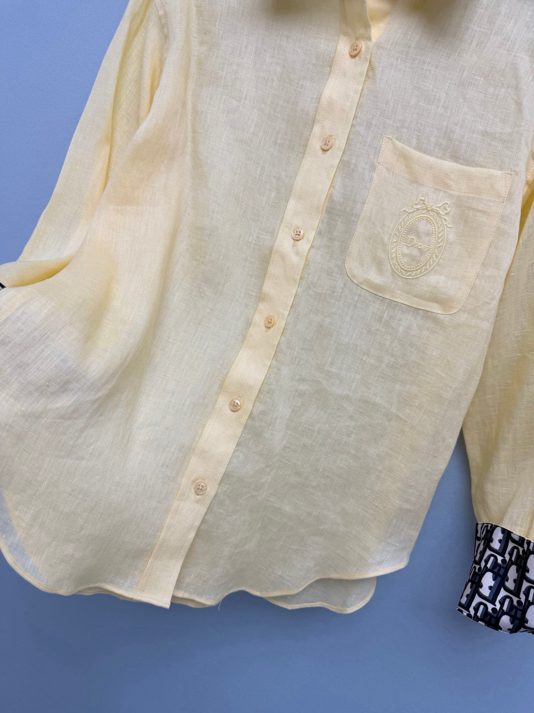 Dior 2026 Shirt and Shorts Casual Set Yellow Cotton 440646