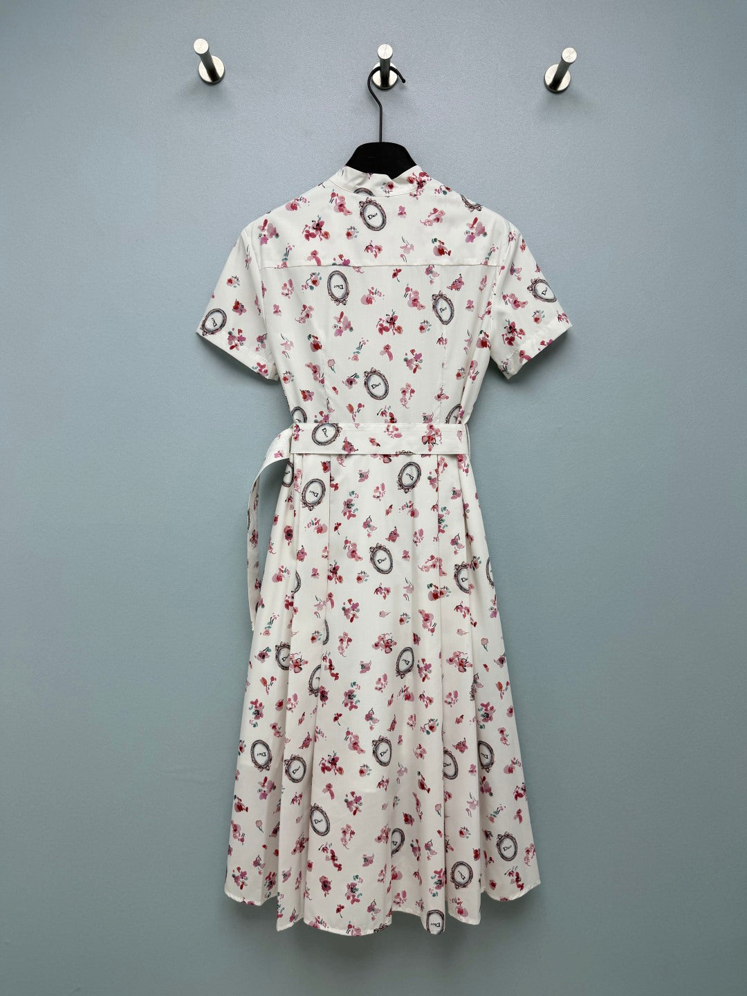 Dior 2026 Floral Stand Collar Slim Waist Shirt Dress Polyester 392333