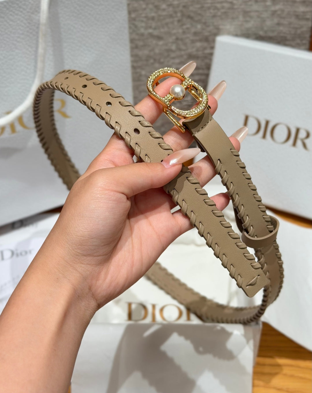 Dior 2026 Hand-woven Calfskin Belt 20mm With Braided Rope Trim
