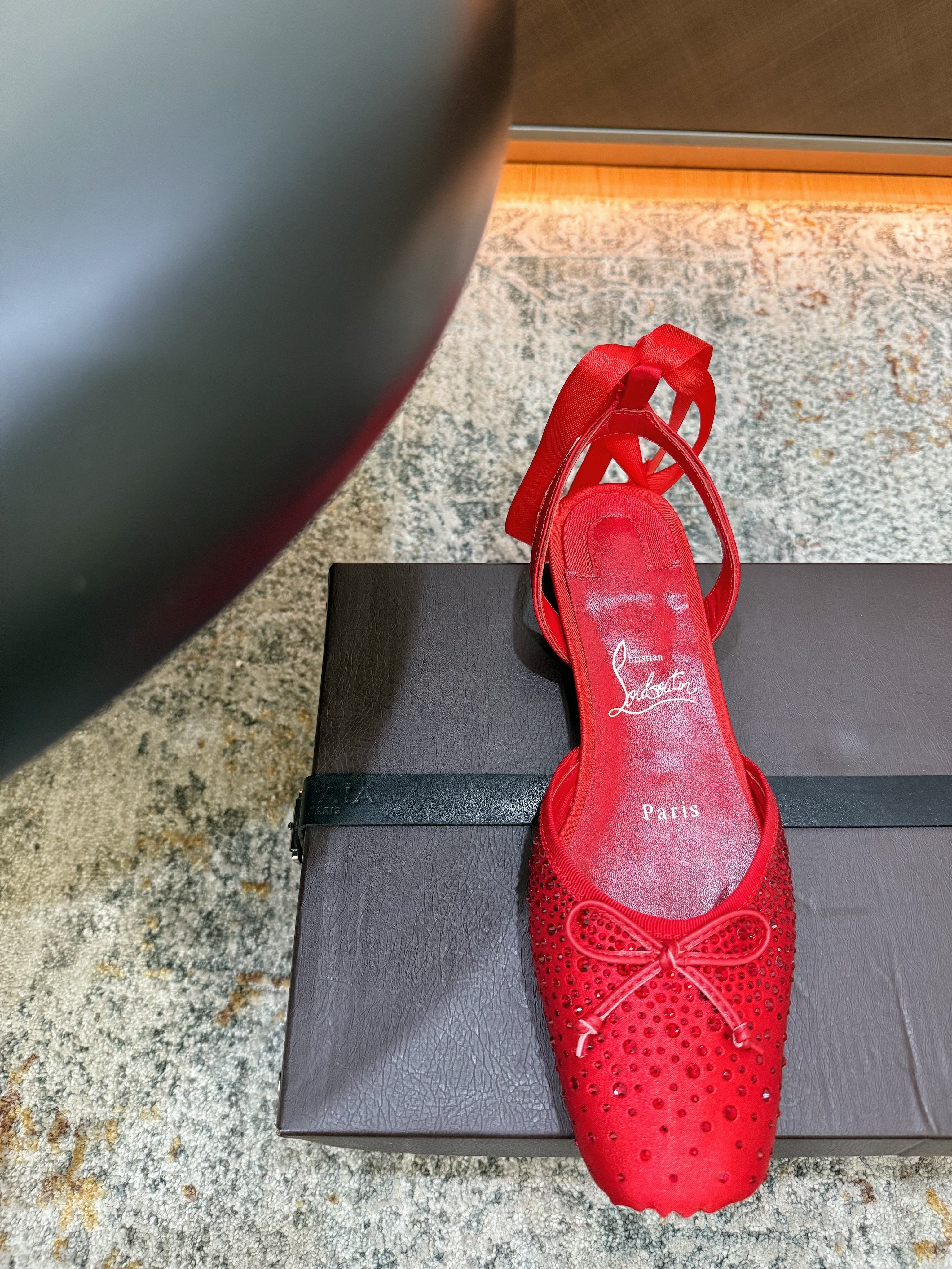 Christian Louboutin 2026 Strass Ballerina 20mm Silk Leather 827600