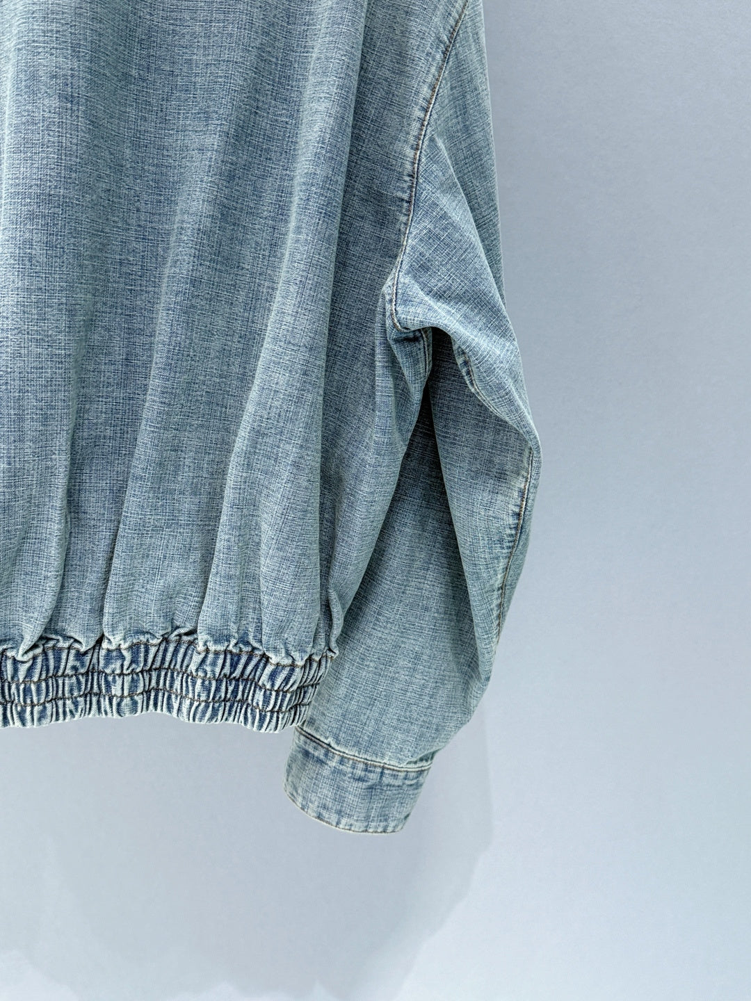 Miumiu 2026 Denim Blouson Jacket Light Blue Cotton