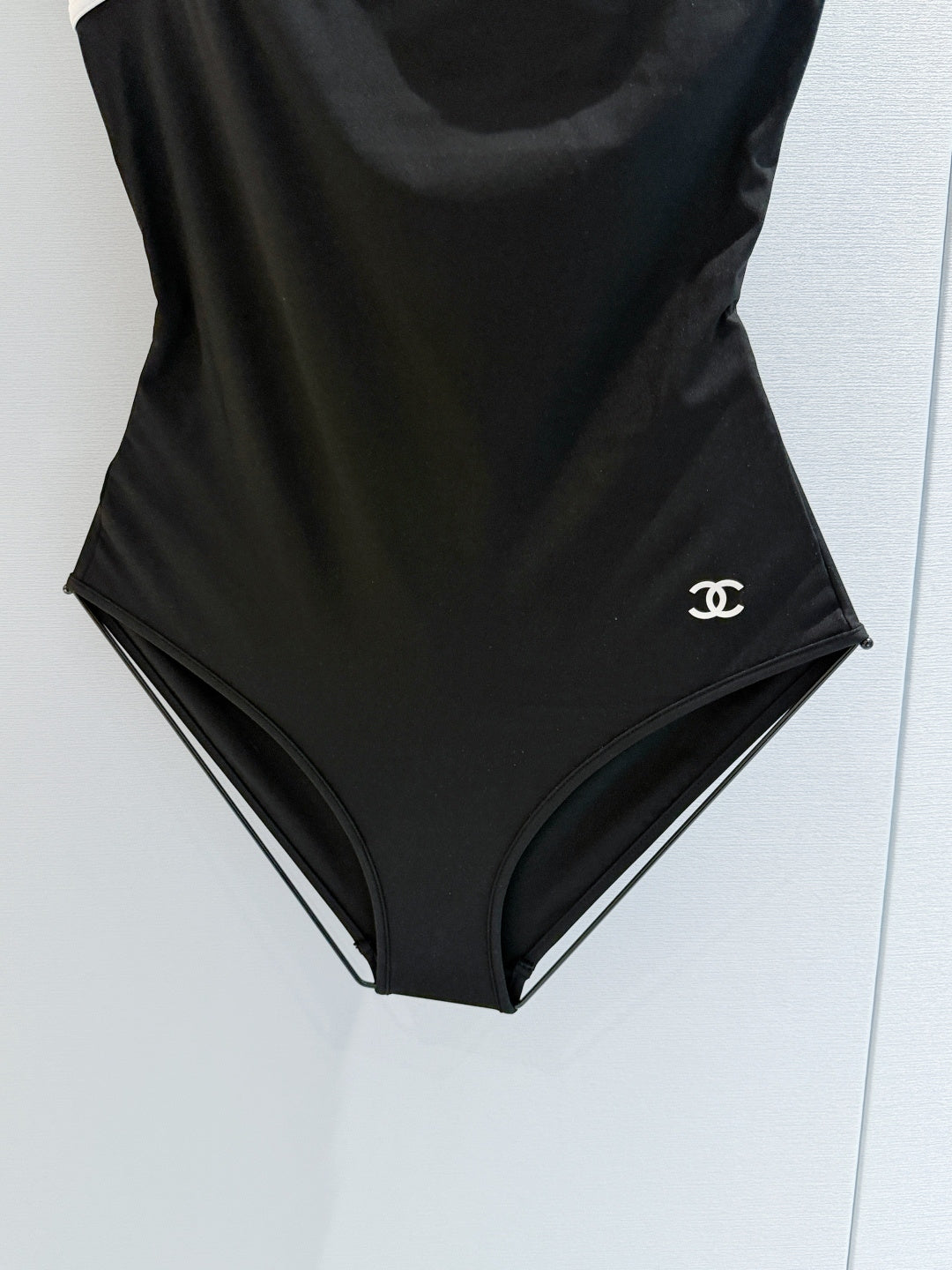 Chanel 2026 One-piece Swimsuit White mix Black Cotton 670043