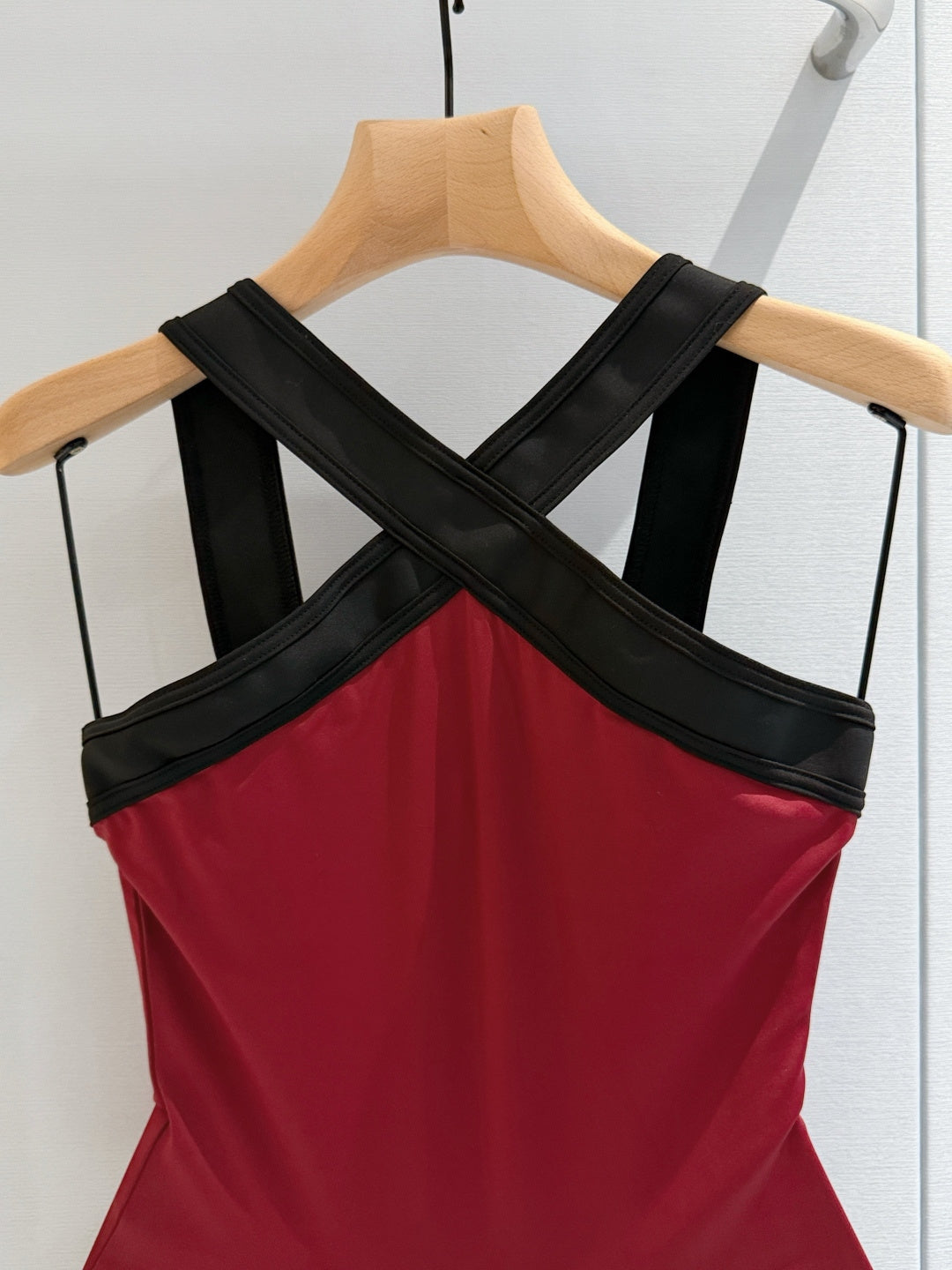 Chanel 2026 One-piece Swimsuit Dark Red mix Black Cotton 670050