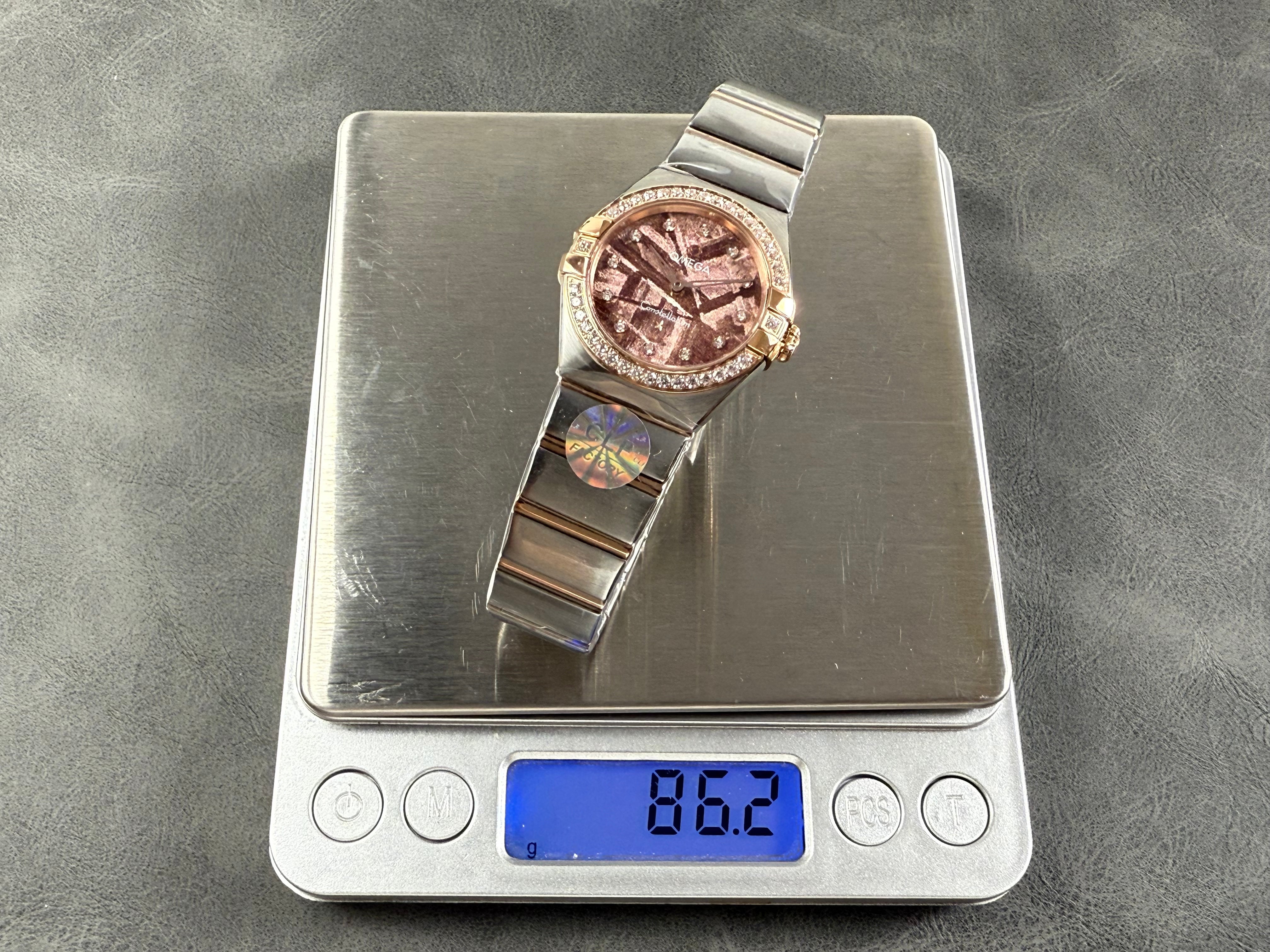Omega Constellation 28mm Swiss Quartz Purple Meteorite Dial Watch