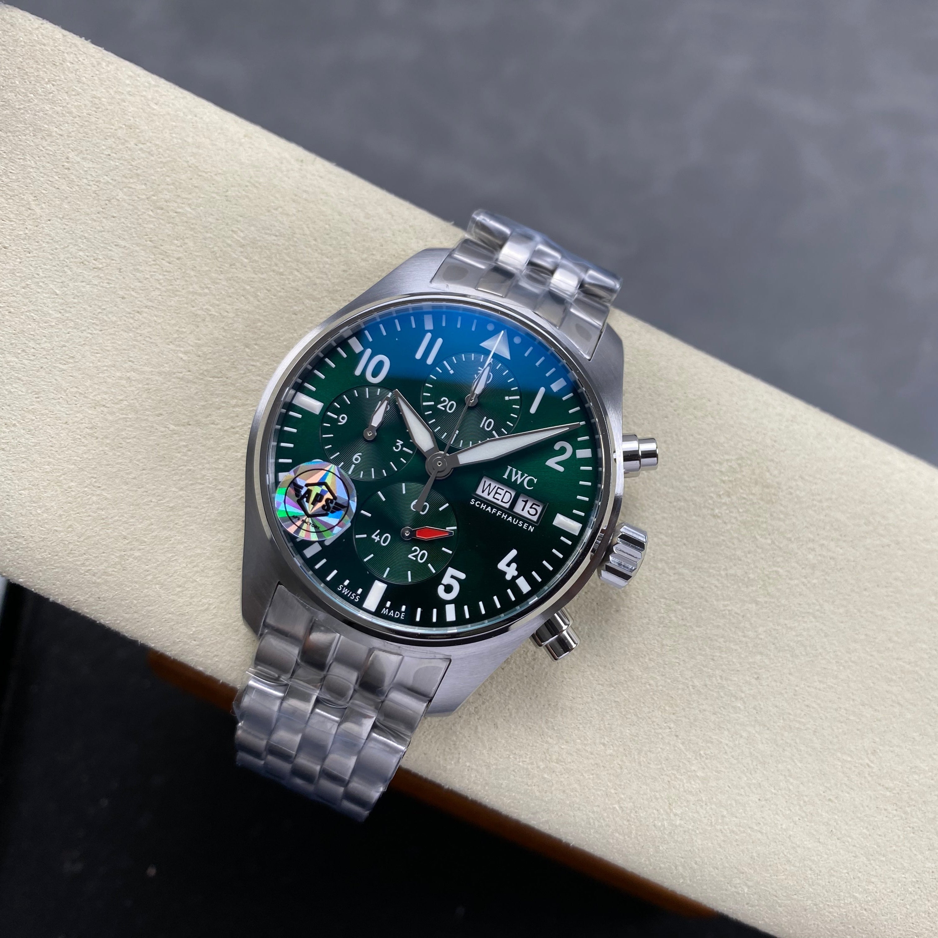 IWC Schaffhausen Pilot's 41mm Green Dial Steel Case