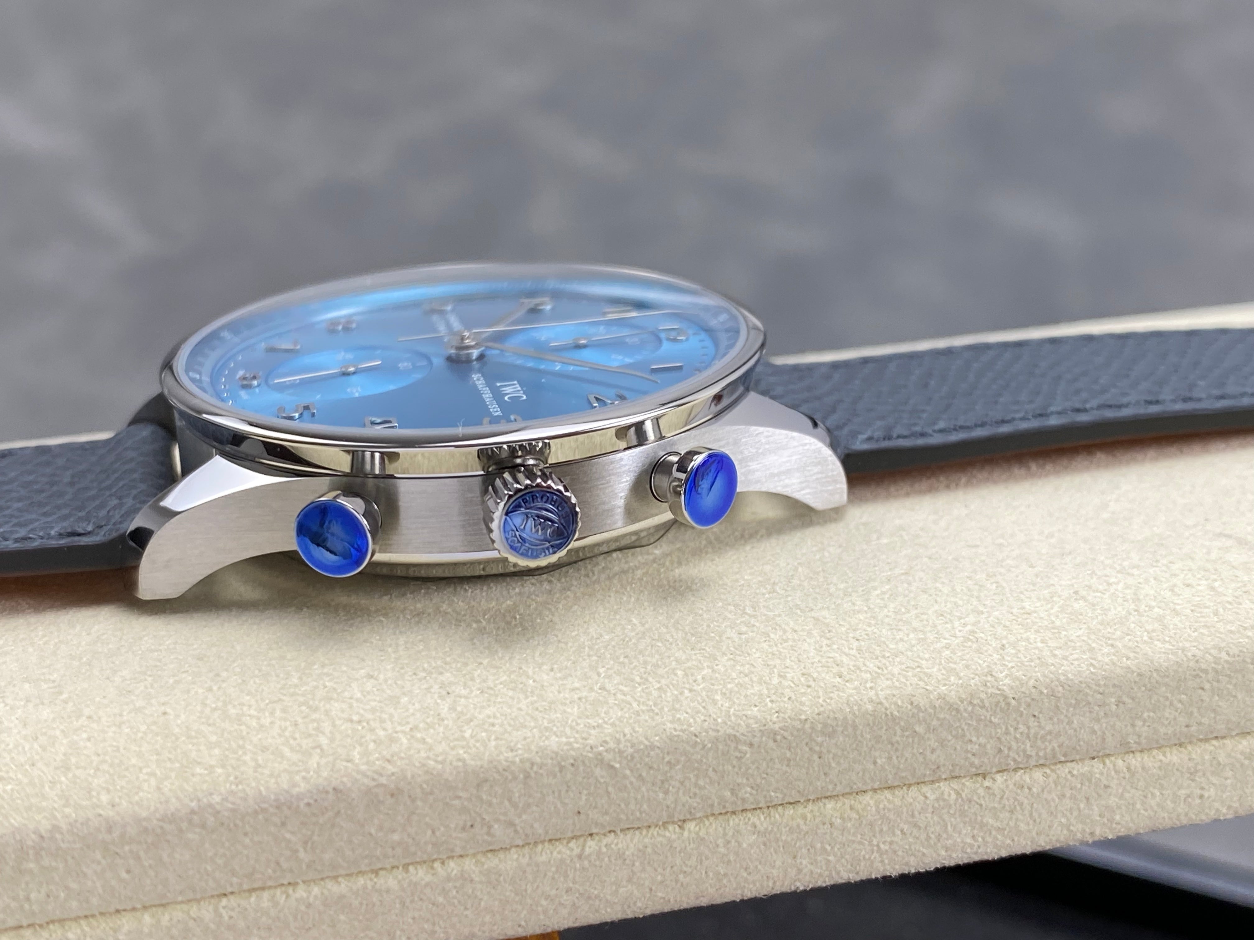 IWC Portuguese 41mm Blue Dial Steel Case Leather Strap