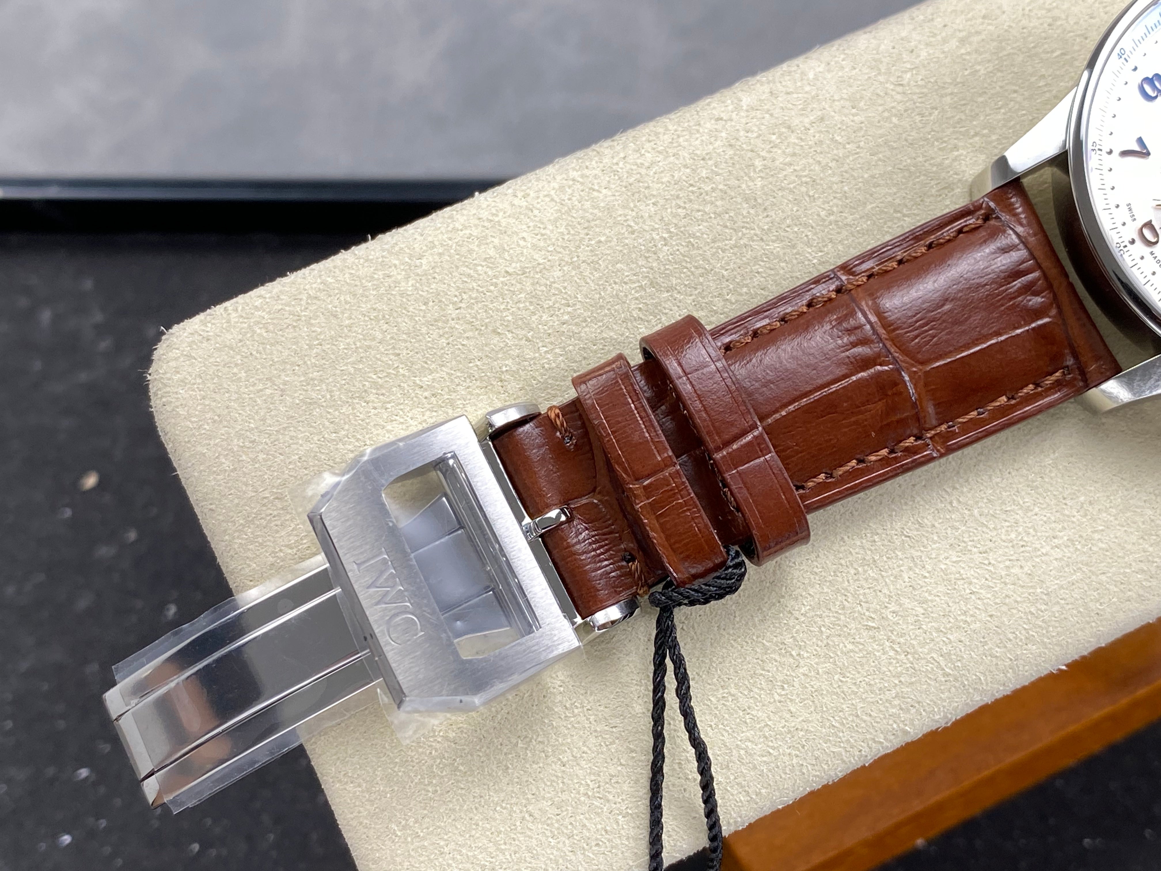 IWC Portuguese Chronograph 41mm White Dial Brown Leather Strap