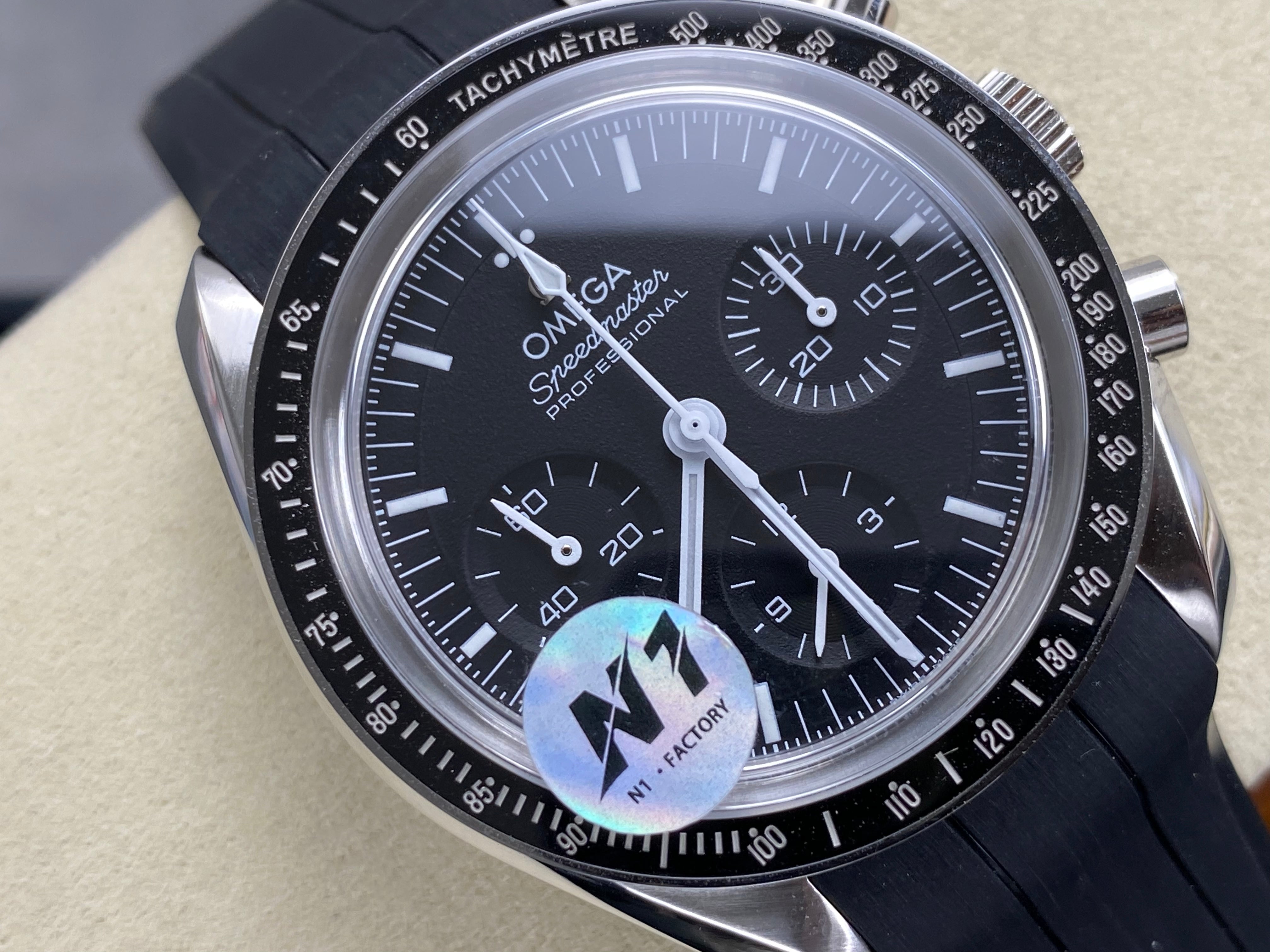 Omega Speedmaster Professional Moonwatch 42mm Black Dial Black Rubber Strap