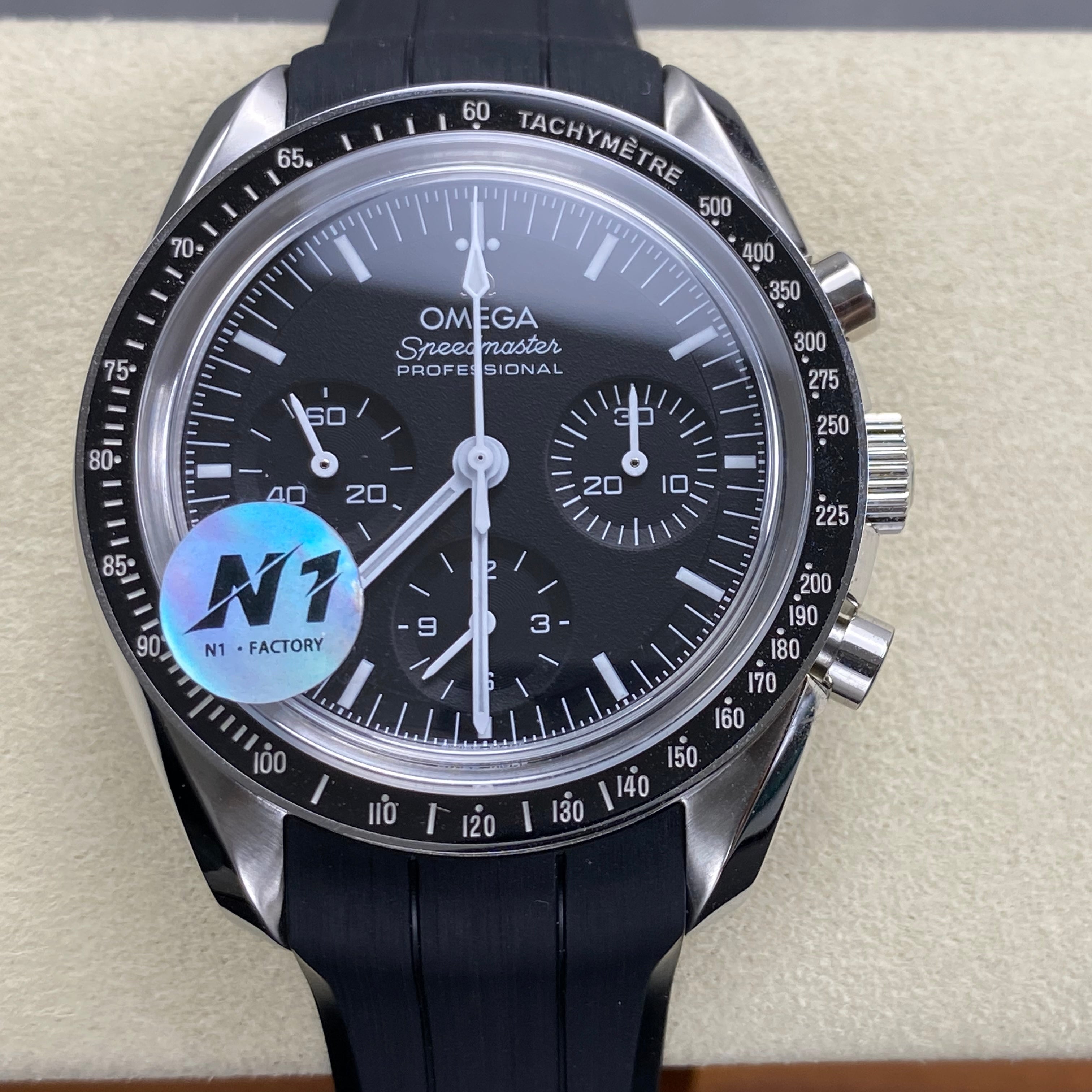 Omega Speedmaster Professional Moonwatch 42mm Black Dial Black Rubber Strap