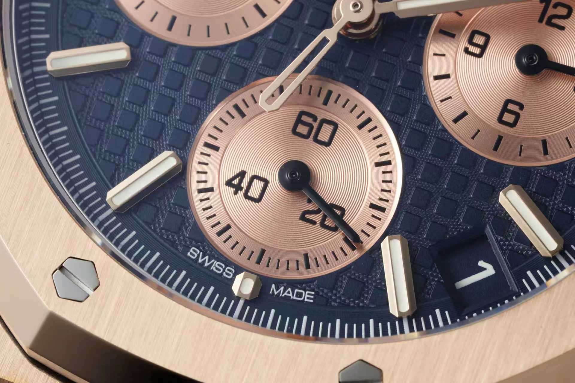 Audemars Piguet Royal Oak Chronograph 41mm Rose Gold Blue Rose Gold Dial