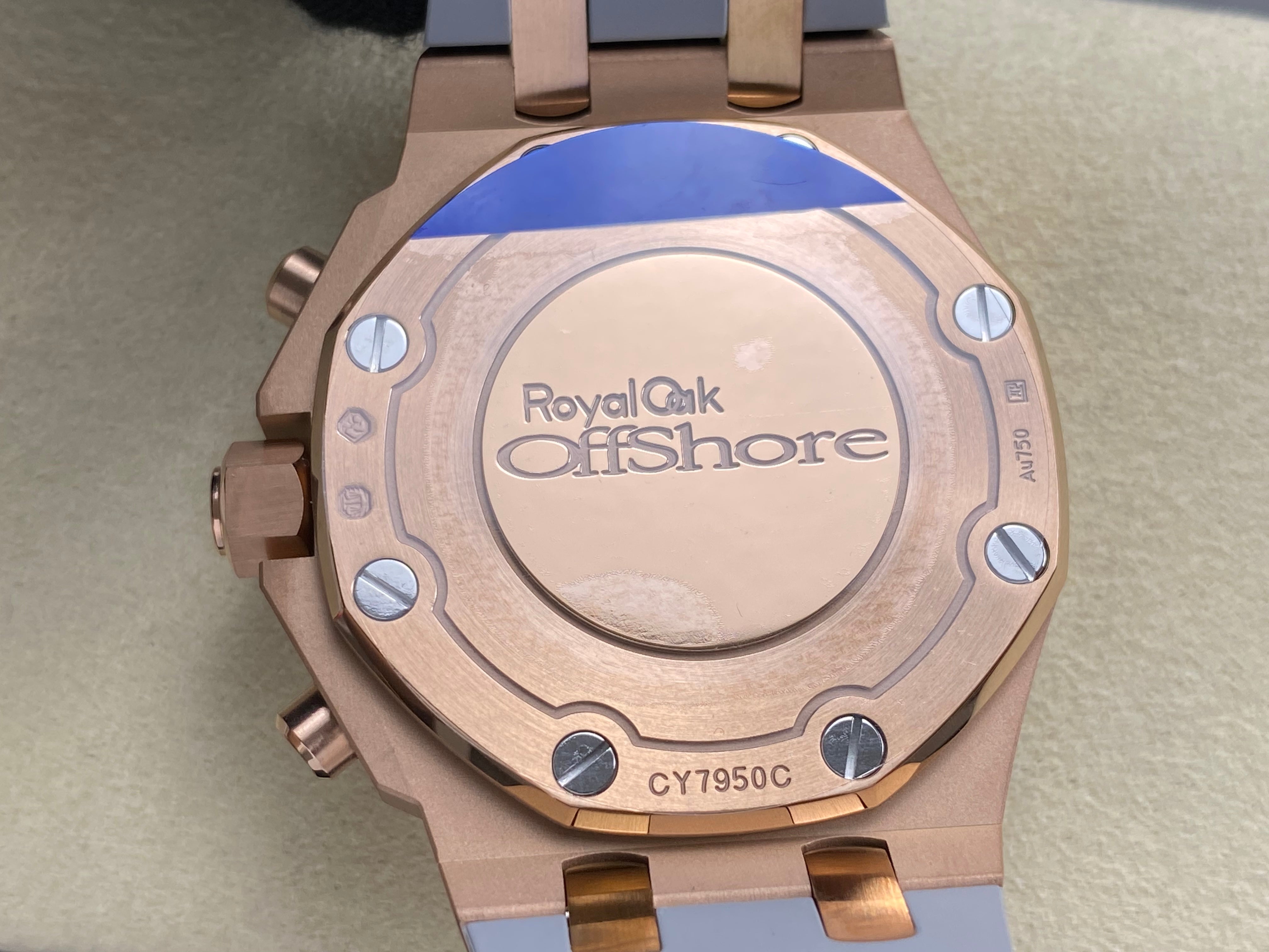 Audemars Piguet Royal Oak Chronograph 37mm Rose Gold White Grey Dial