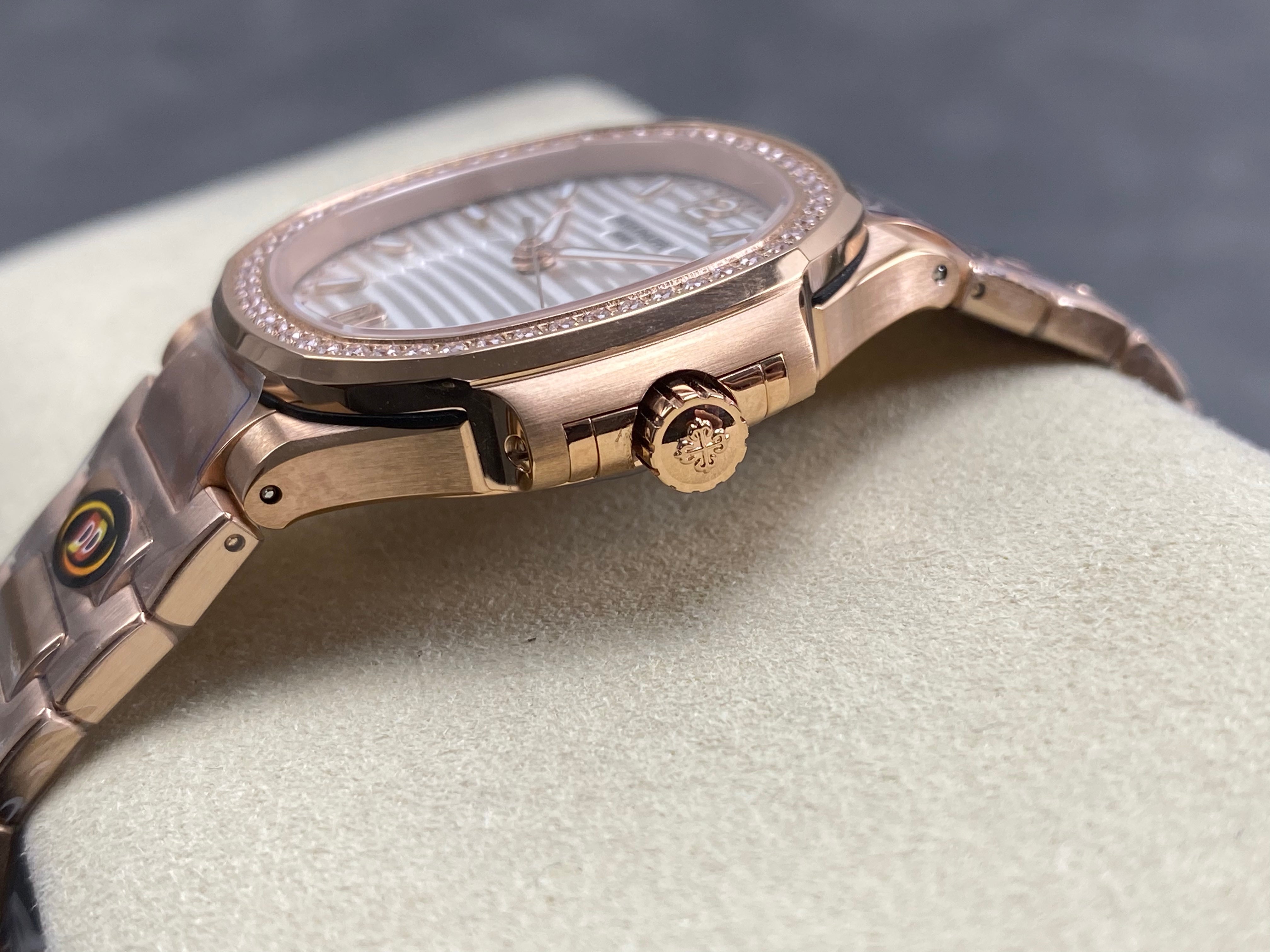 Patek Philippe Nautilus 35.2mm Rose Gold Case White Dial