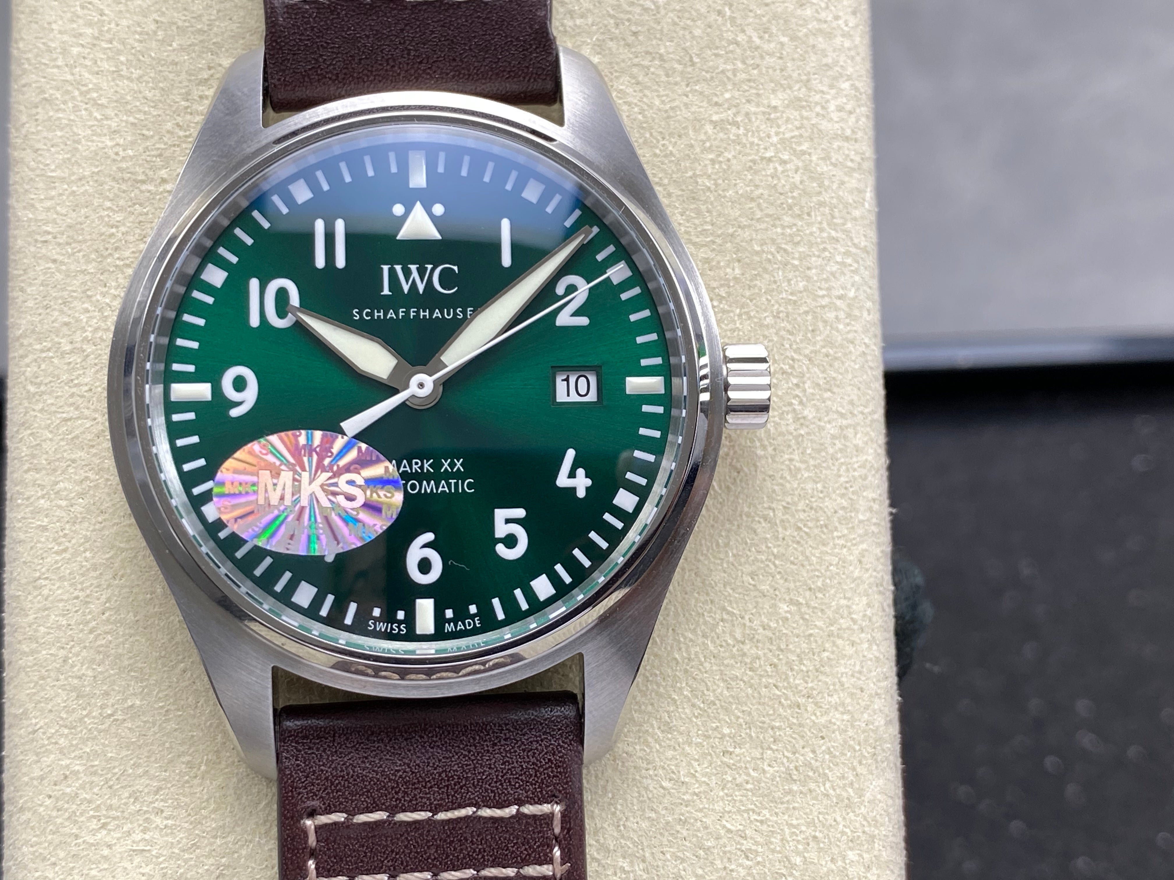IWC Pilot's Mark XVIII 40mm Green Dial Leather Strap
