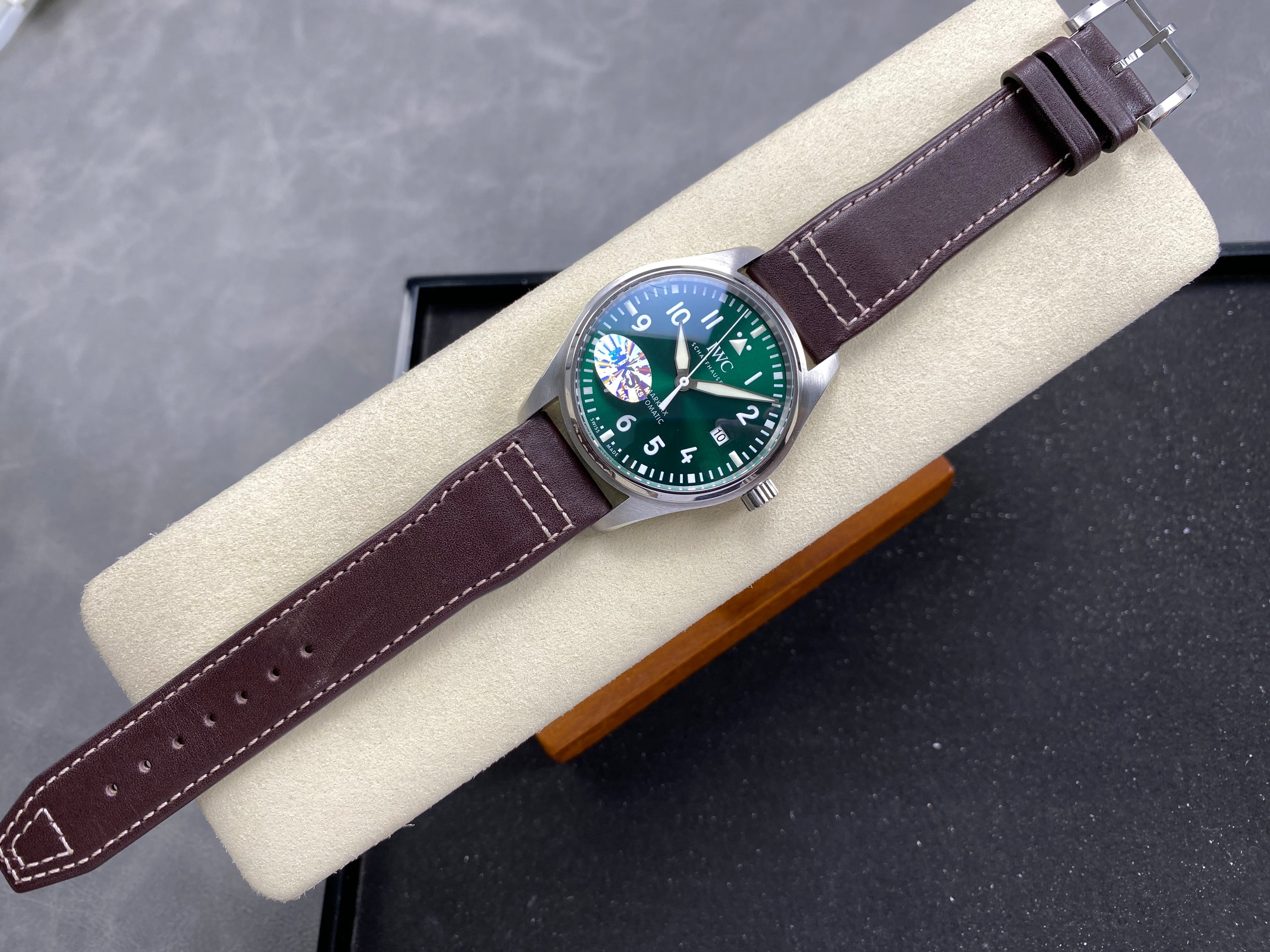 IWC Pilot's Mark XVIII 40mm Green Dial Leather Strap