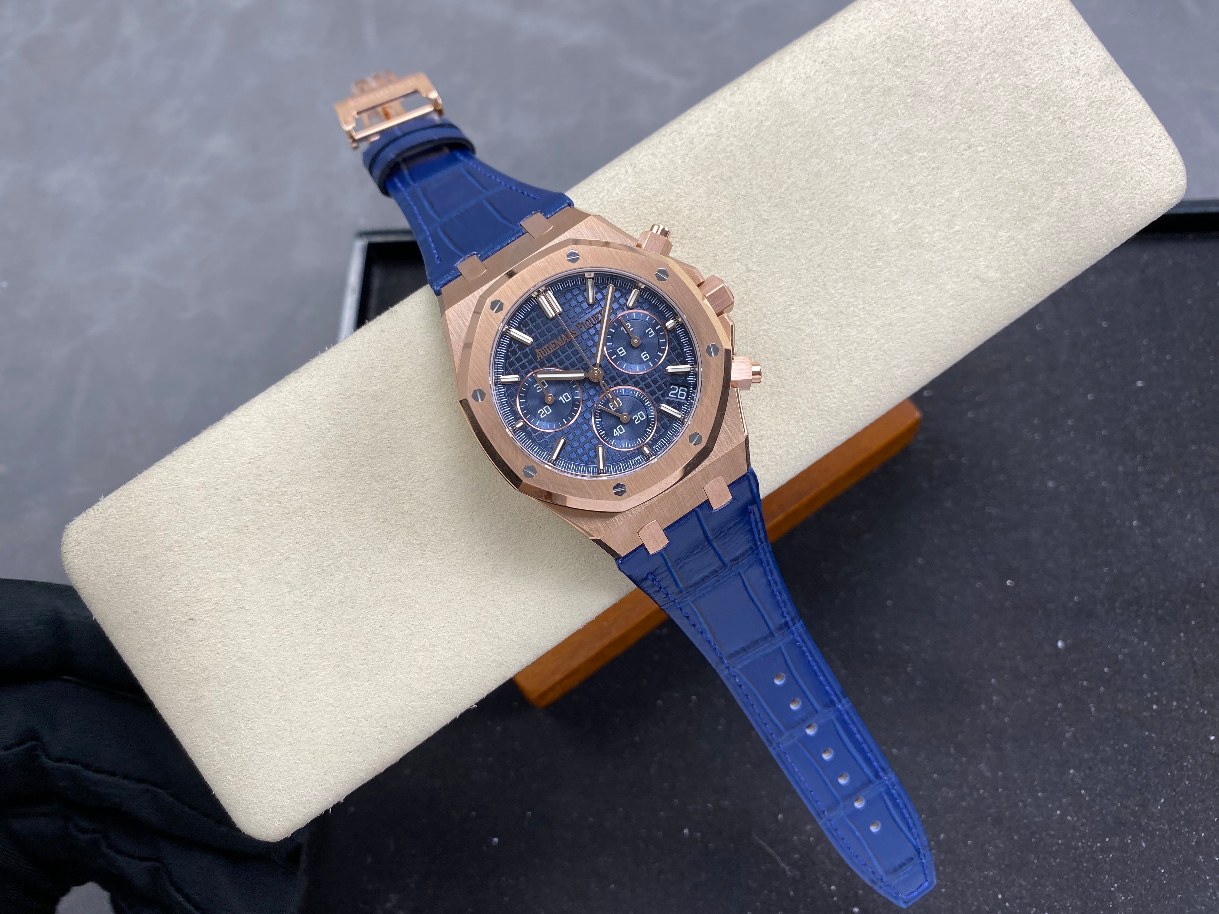 Audemars Piguet Royal Oak Chronograph 41mm Rose Gold Blue Dial