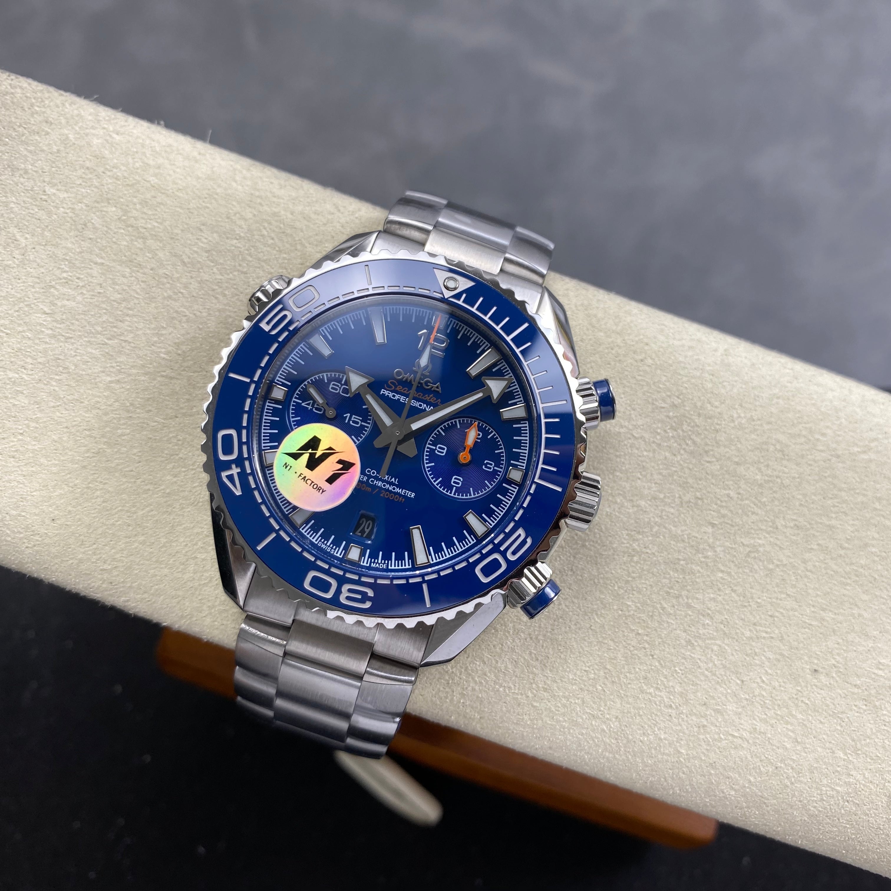 Omega Seamaster 46mm Blue Dial Sliver Case Blue Bezel Steel