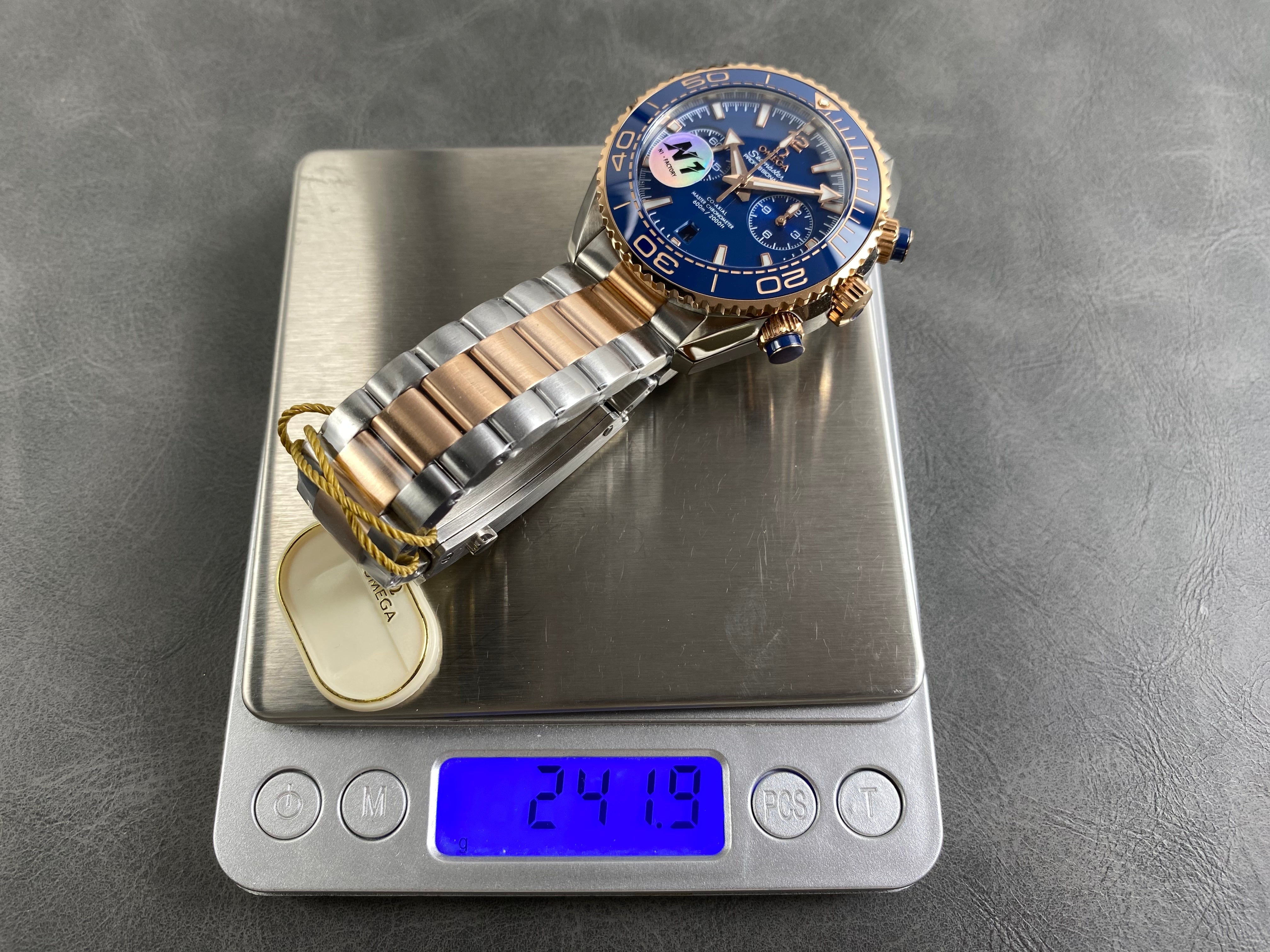 Omega Seamaster 46mm Blue Dial Pink Gold Steel