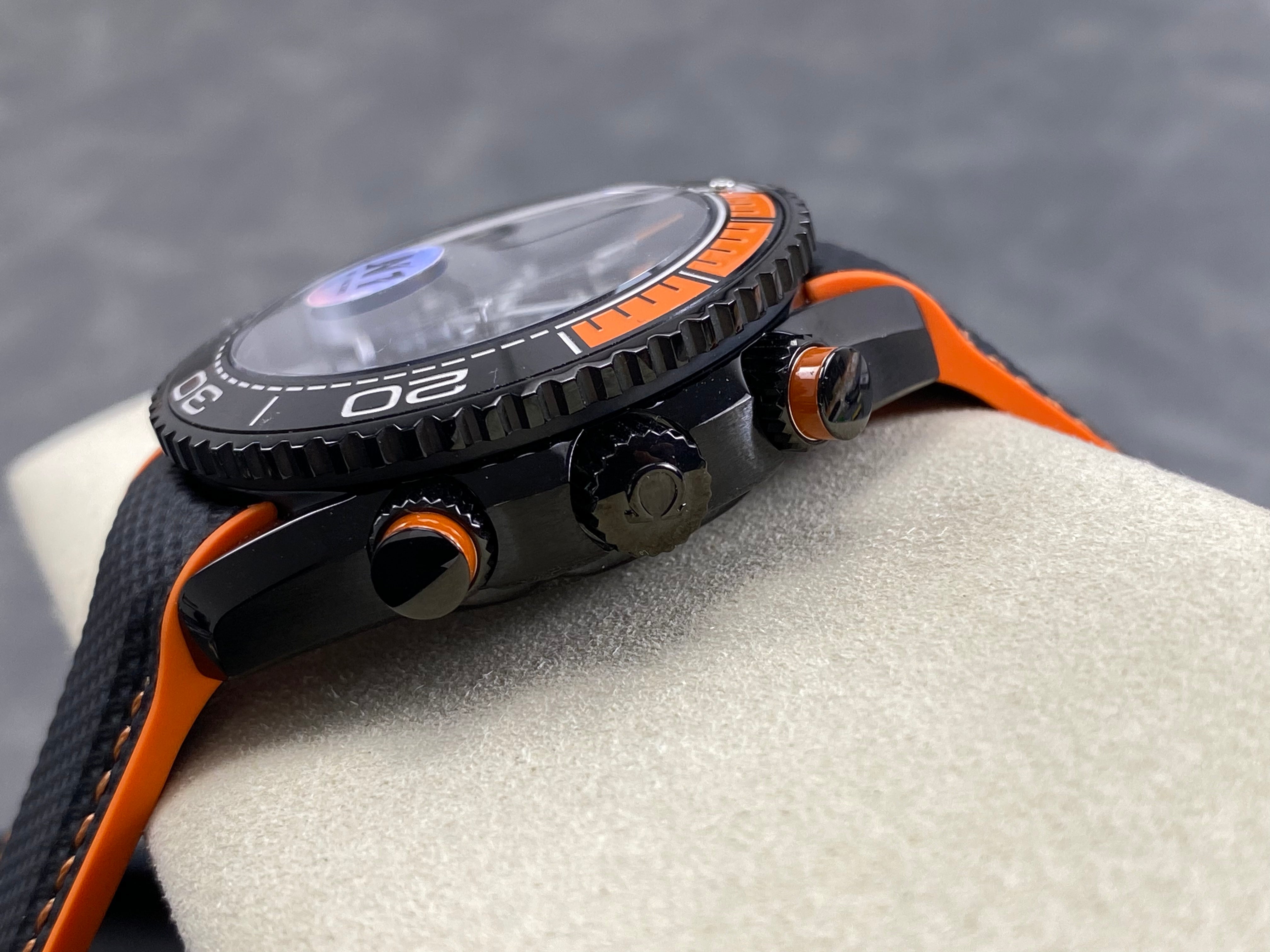 Omega Seamaster 46mm Black Dial Black Orange Rubber Strap
