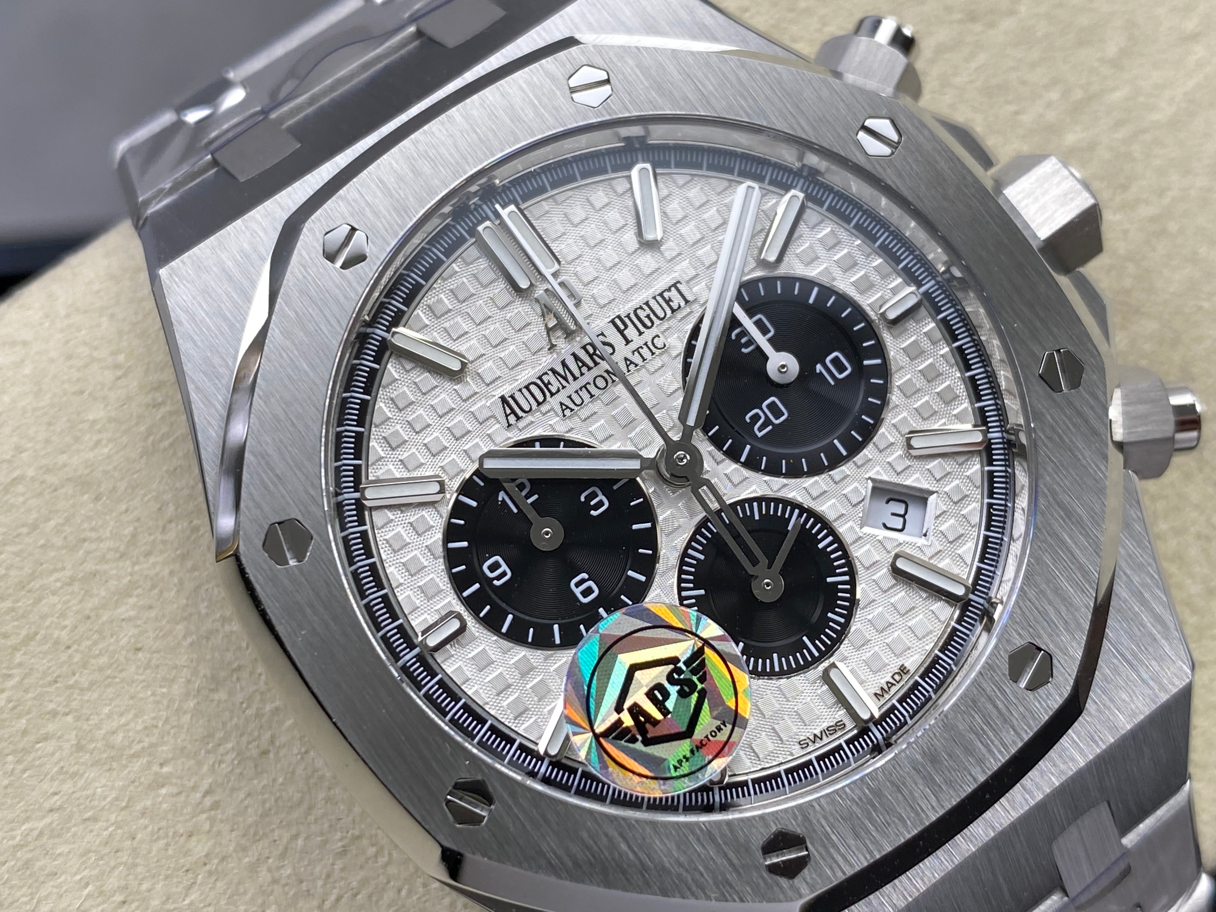 Audemars Piguet Royal Oak Chronograph 41mm Stainless Steel Black White Dial