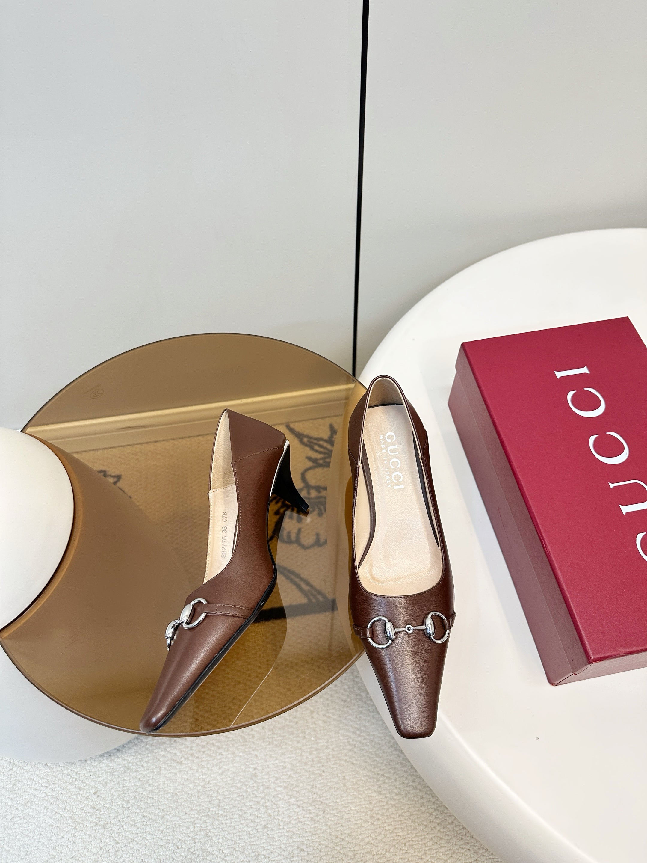 GG 26SS High Heels Pump Dark Brown Calfskin 645693
