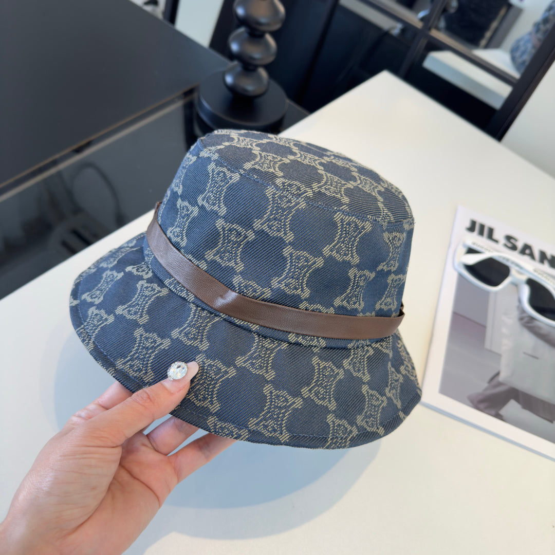 Celine Bucket Hat Blue Cotton 262199