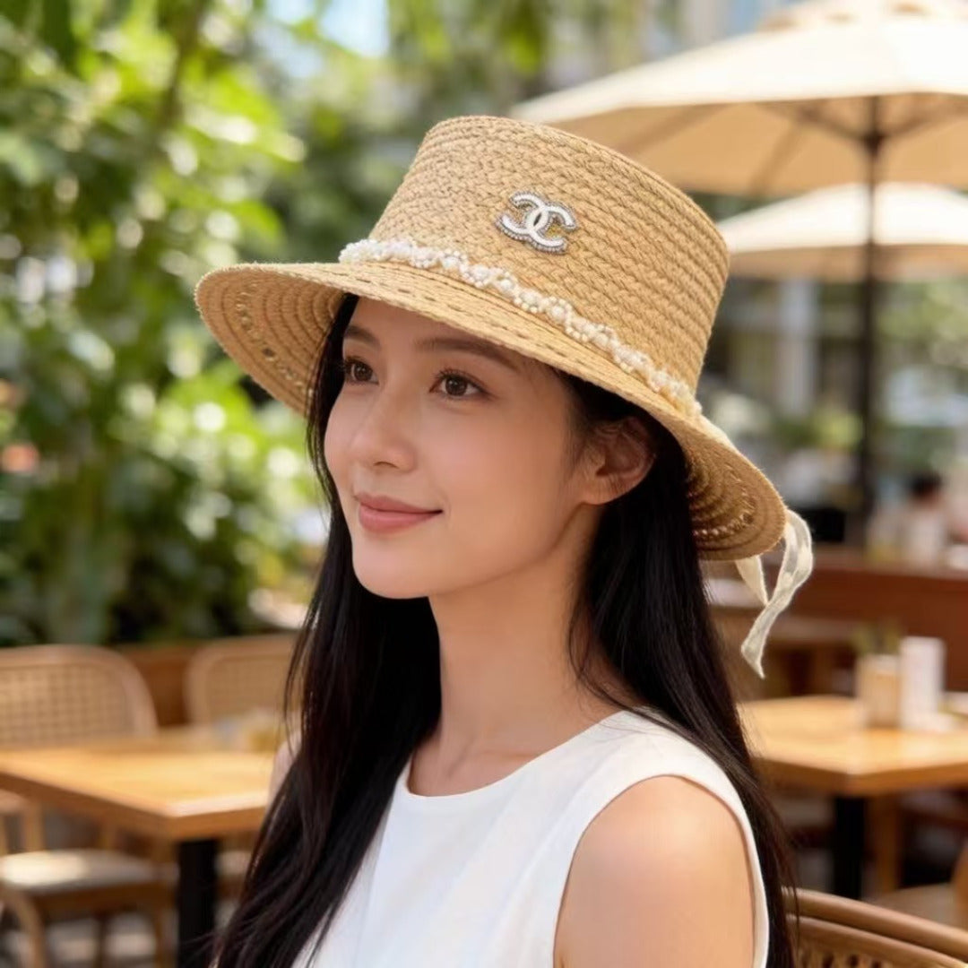 Chanel Bow-tie Straw Hat 279626