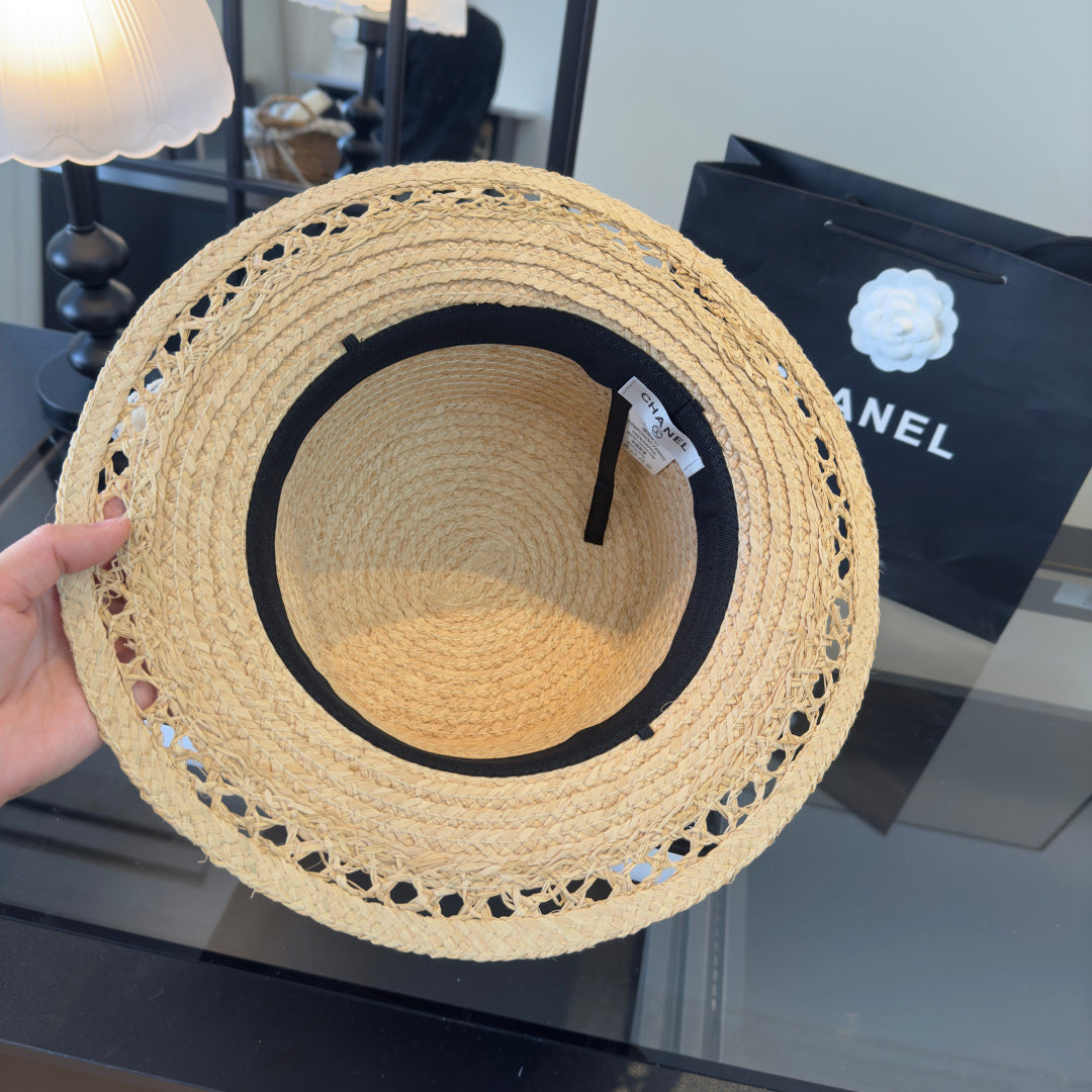Chanel Bow-tie Straw Hat 279626
