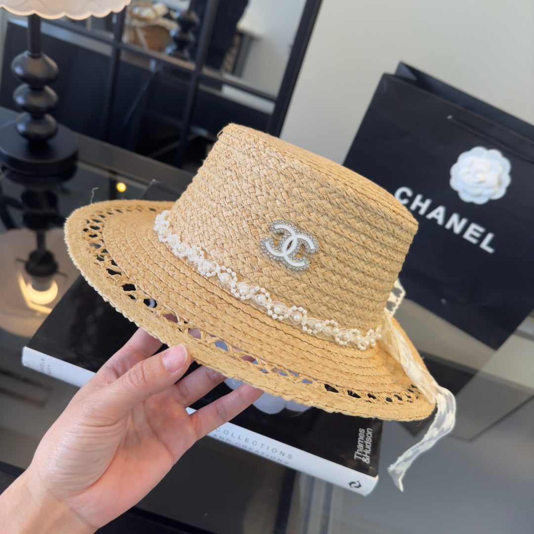 Chanel Bow-tie Straw Hat 279626