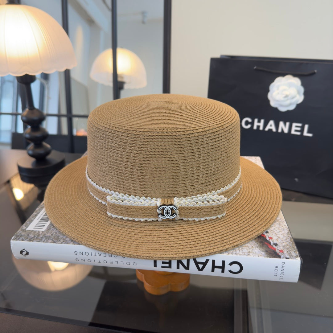 Chanel Flat-top Straw Hat 360773