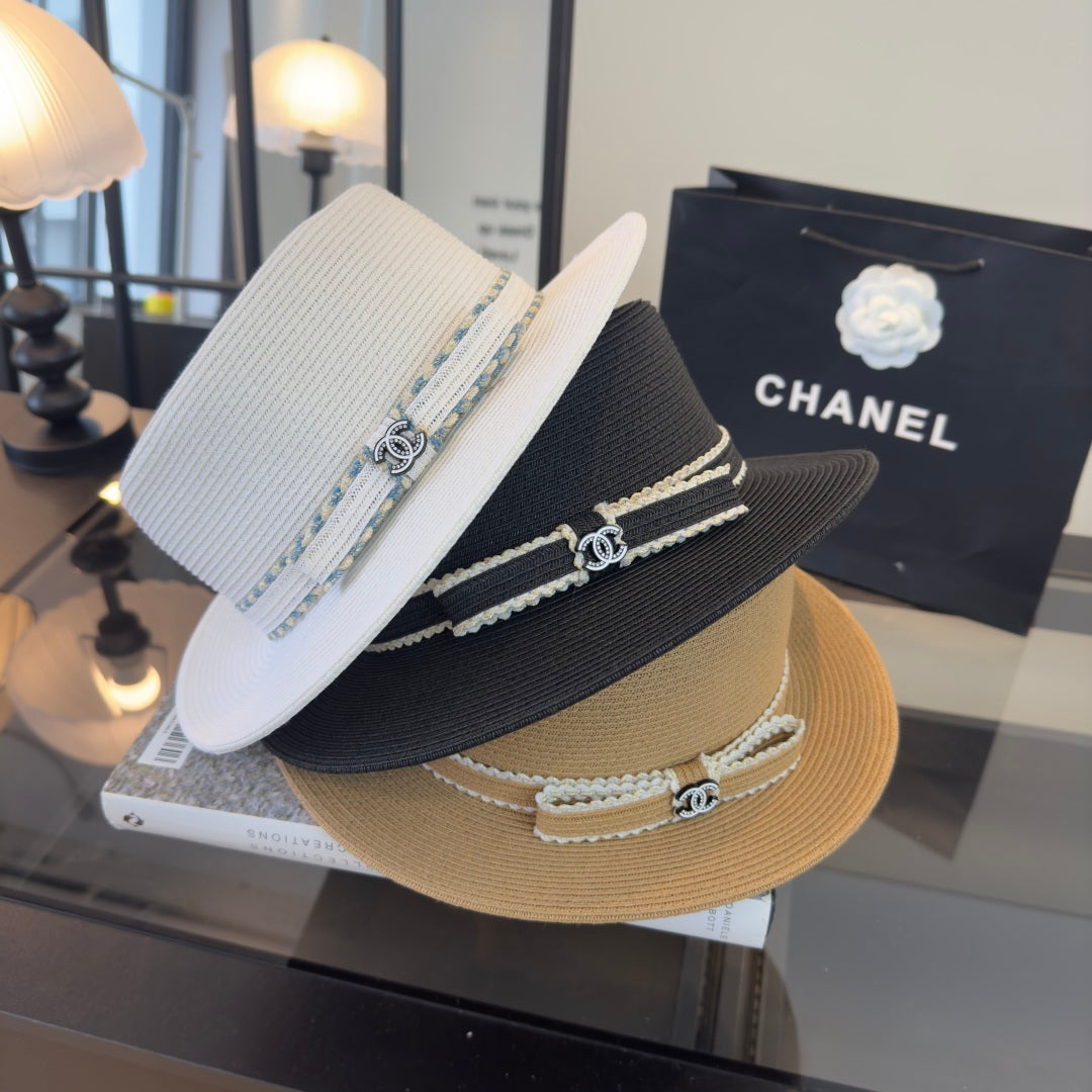 Chanel Flat-top Straw Hat 360773