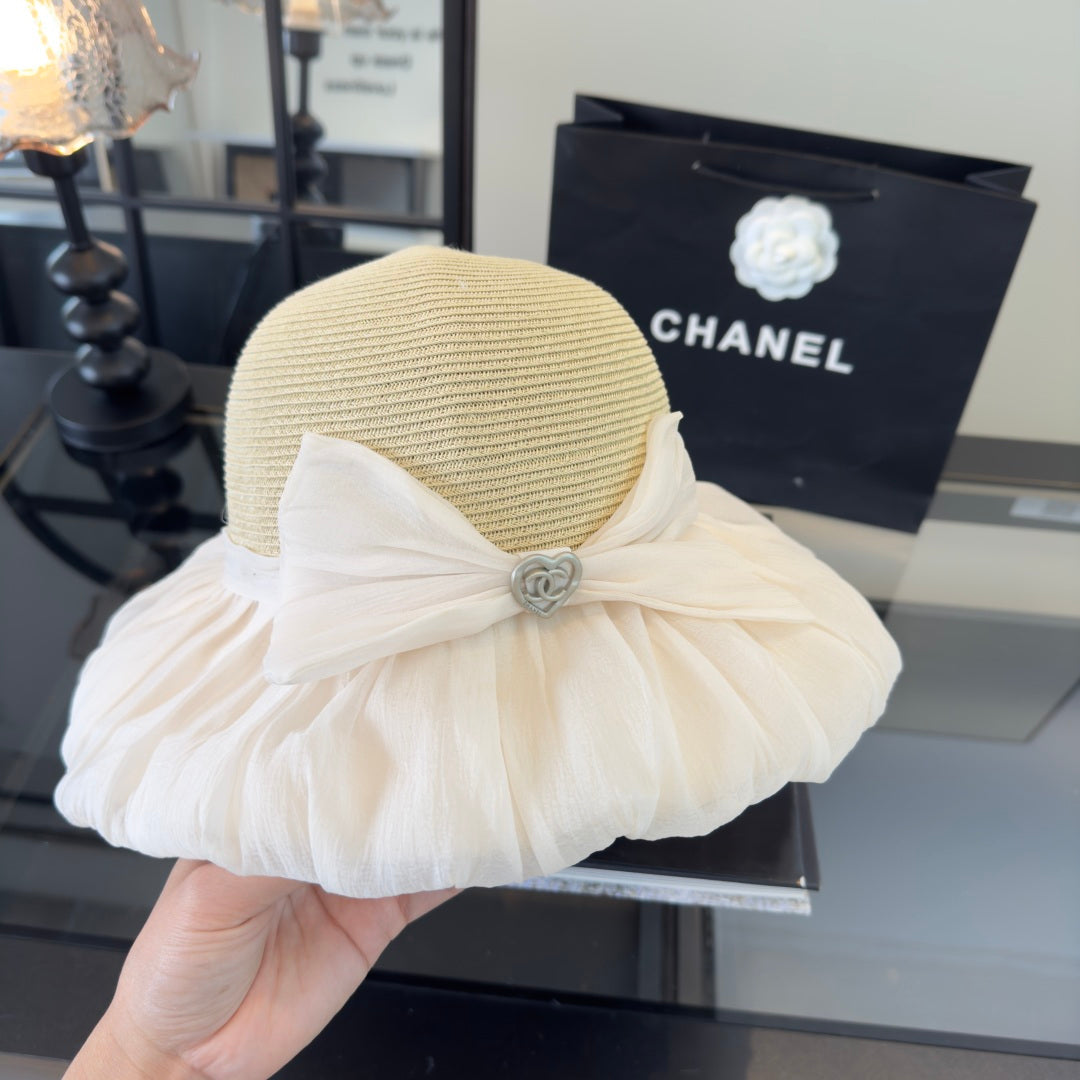Chanel Bow-tie Beige Cream Bucket Hat 269014