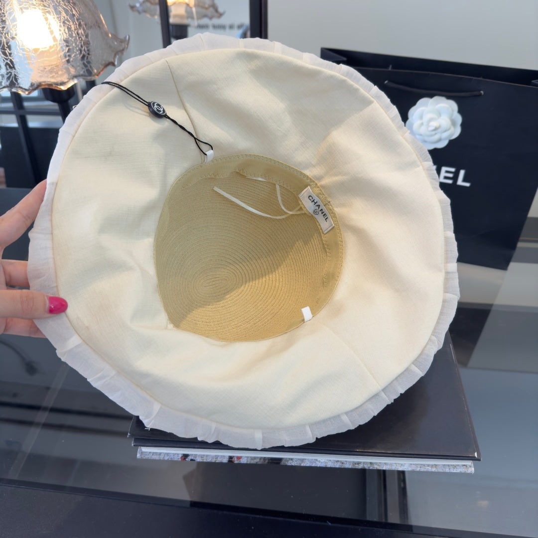 Chanel Bow-tie Beige Cream Bucket Hat 269014