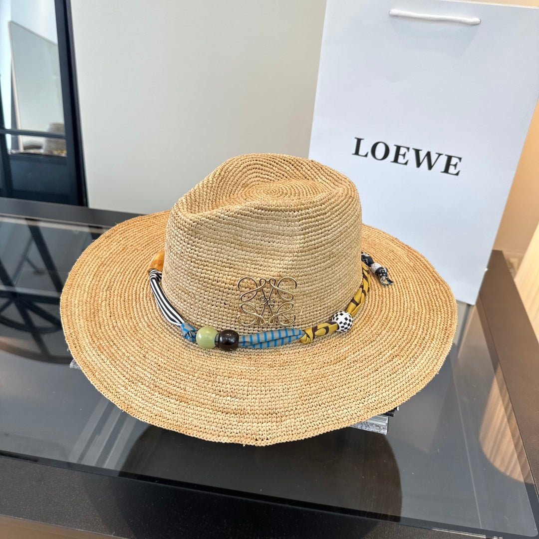 Loewe Beaded Straw Hat 216018