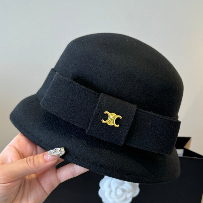 Chanel Bow Cashmere Bucket Hat 425553
