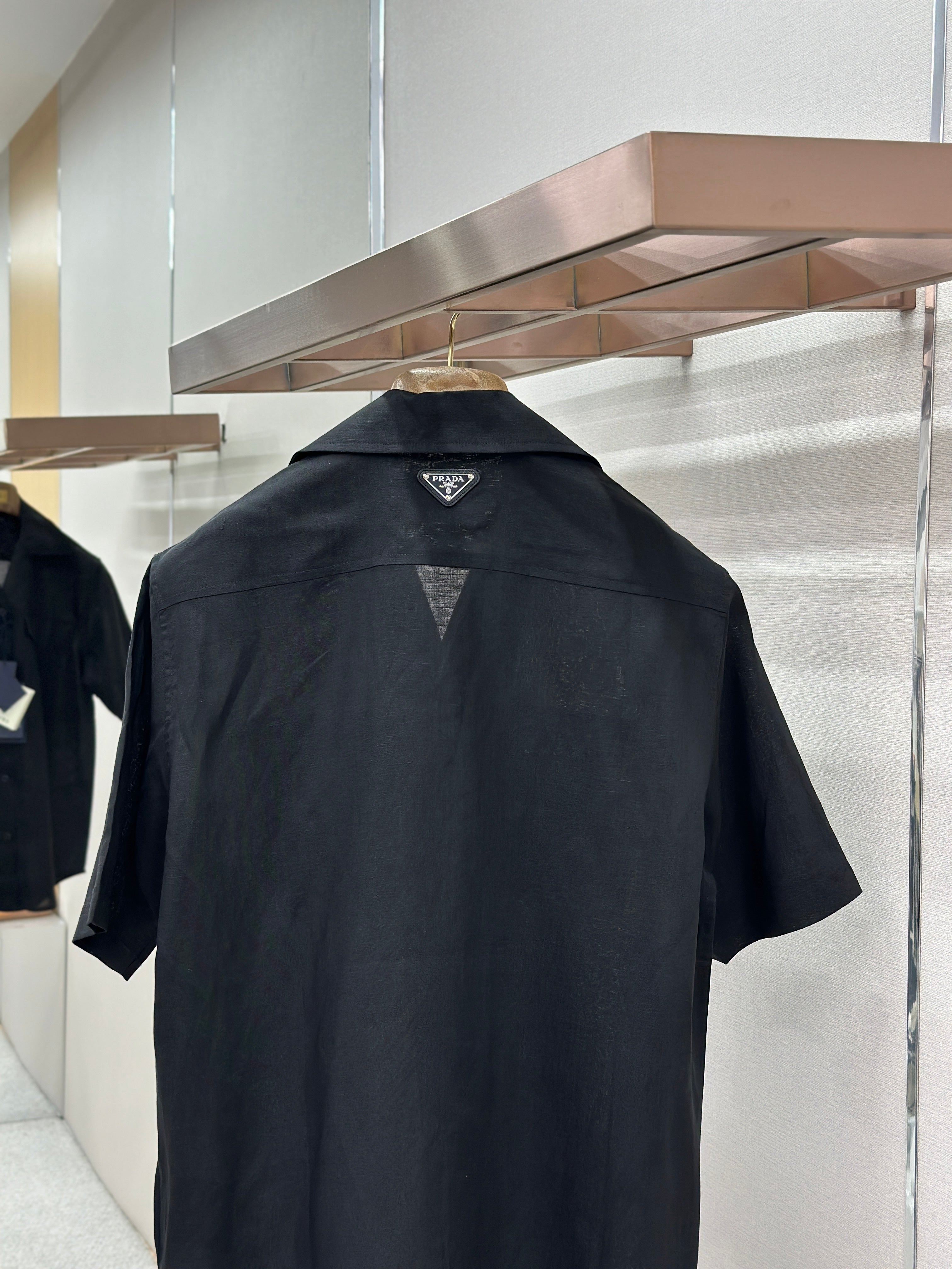 PRA 2026 Men's  Linen Short-Sleeve T-Shirt Black Fabric 917702