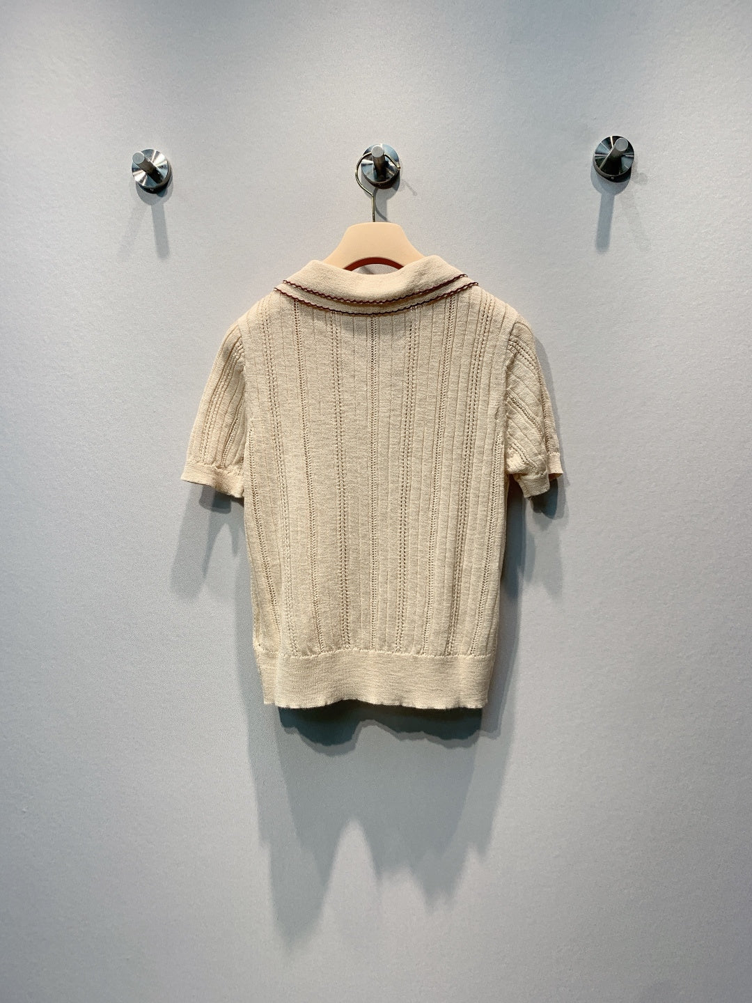 MiuMiu 2026 Polo Shirt Beige Wool 398494