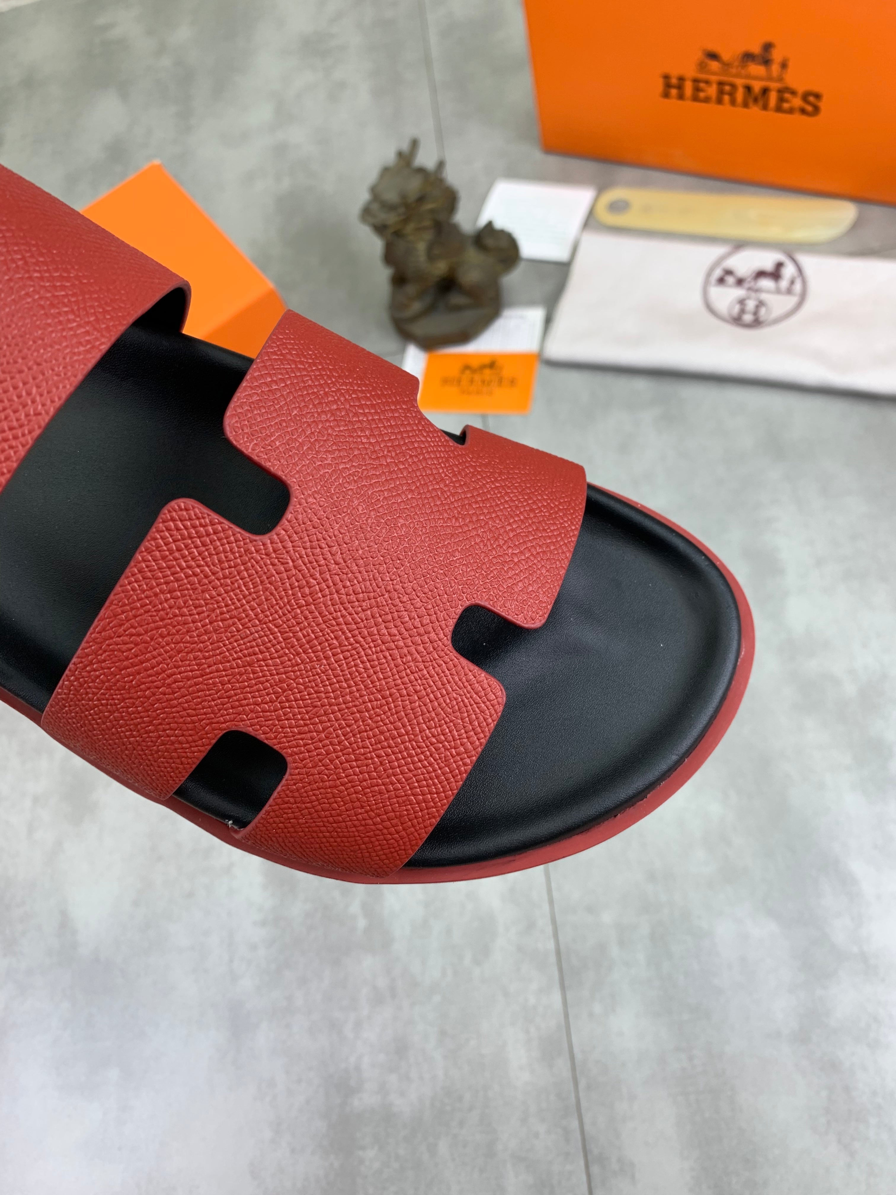 HM Men's Chypre Sandals Red Calfskin 645501