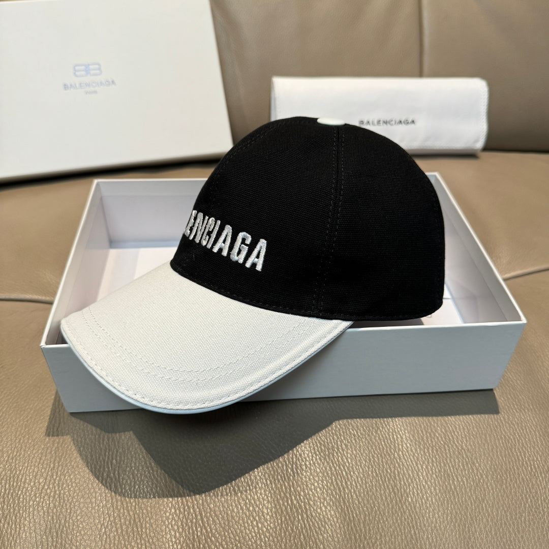 Balenciaga Baseball Cap Black White Cotton 323703