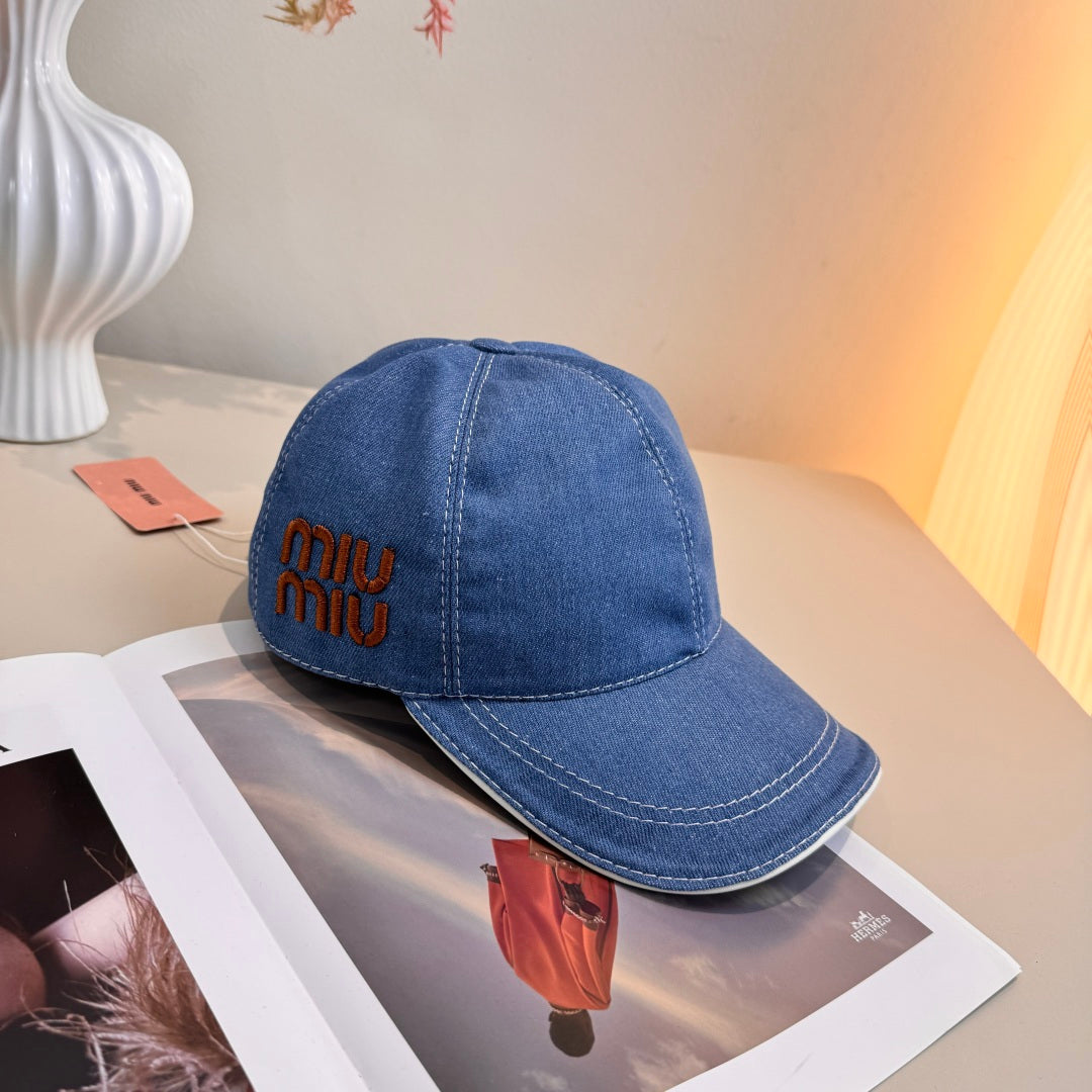 Miumiu Baseball Cap Denim Cotton 343799