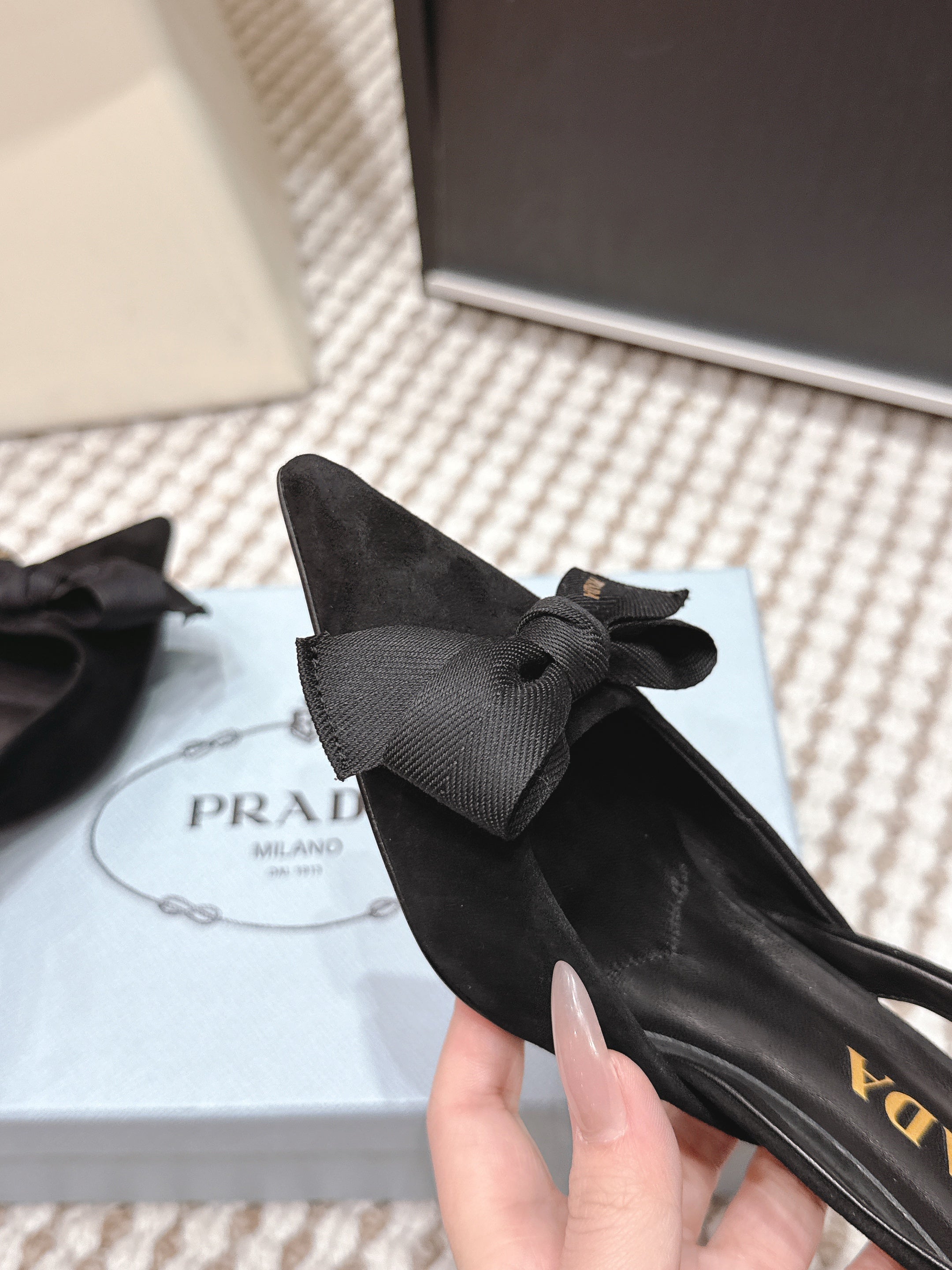 PRA 2026S Slingback 70 Black Suede 657735