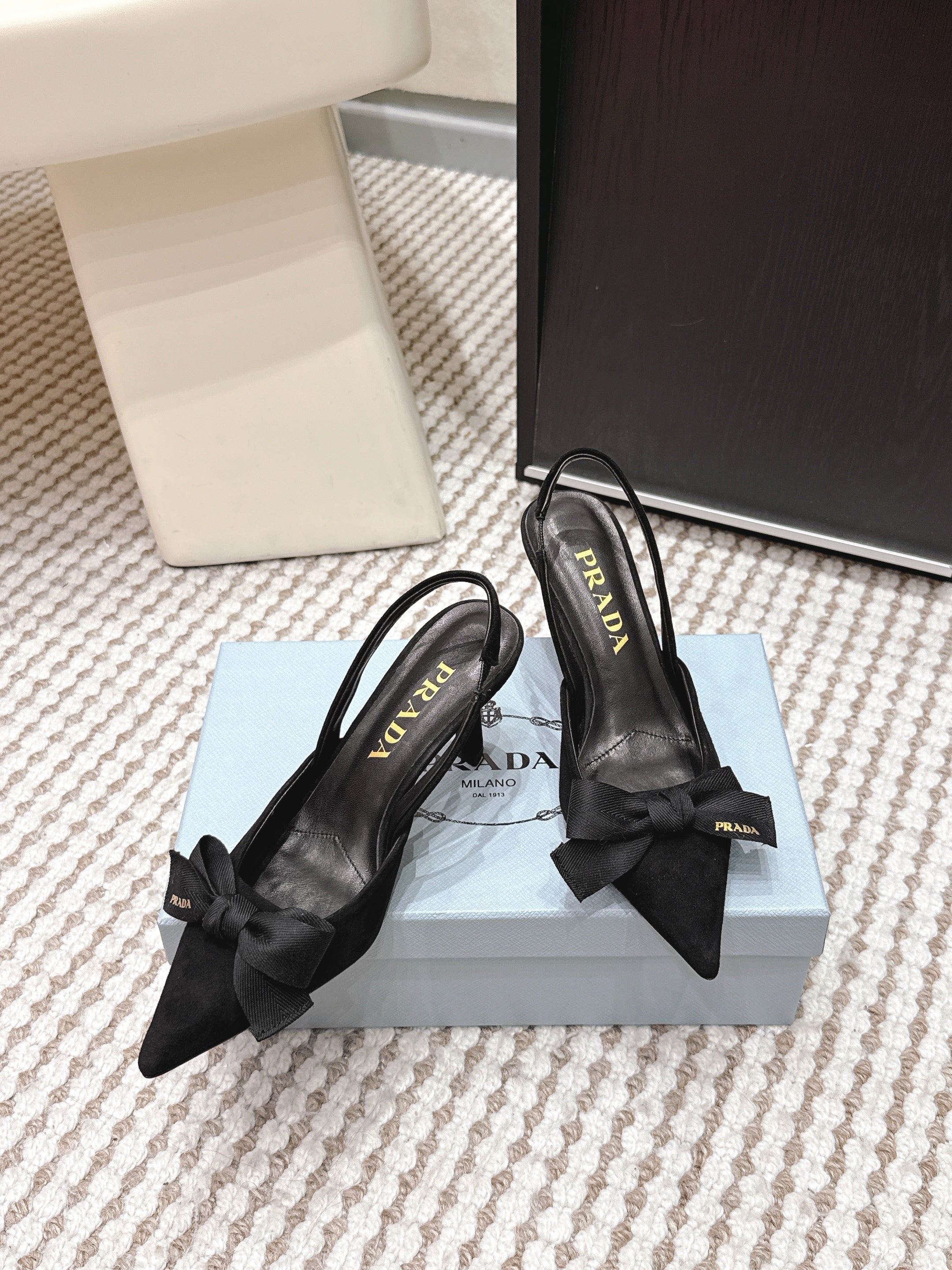 PRA 2026S Slingback 70 Black Suede 657735