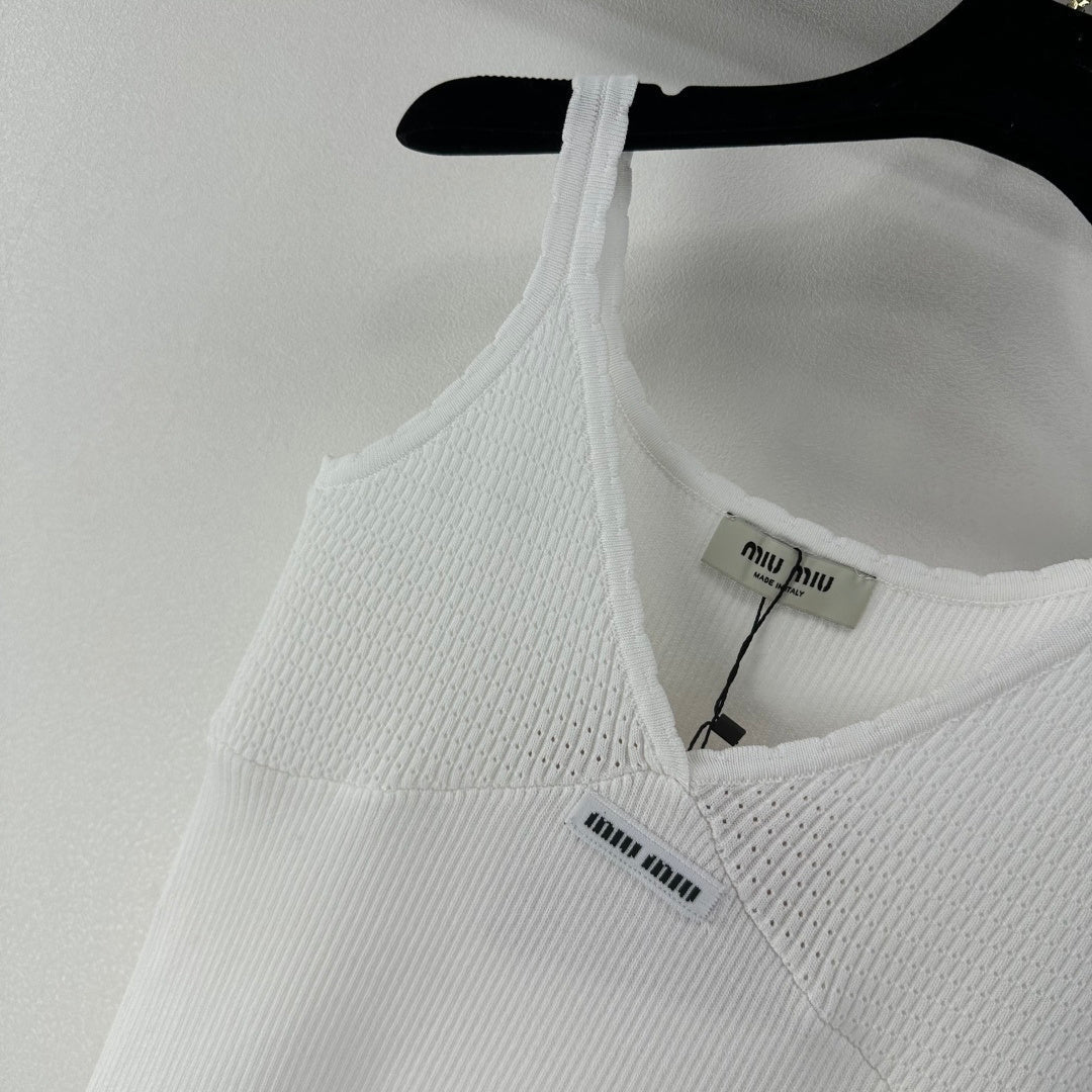 Miumiu 2026 Knit Camisole White Wool Cashmere 362402